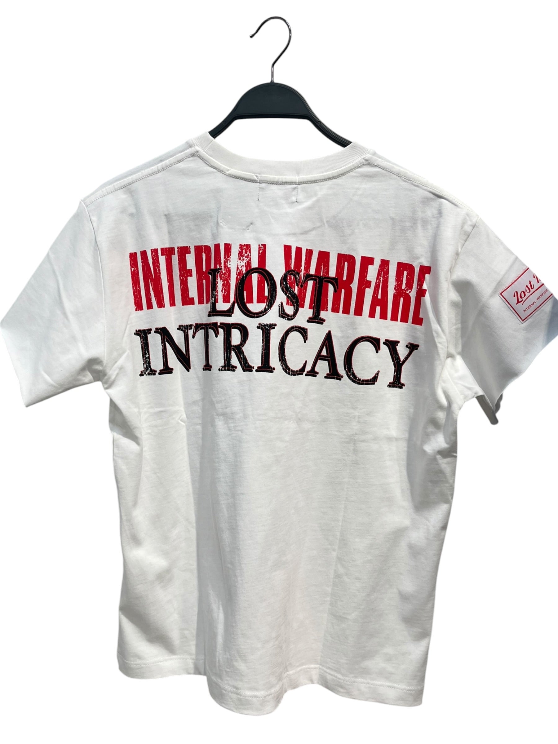 LOST INTRICACY/T-Shirt/S/Cotton/WHT/Graphic/RED SPRAYPAINT SMILE HORNS view 2