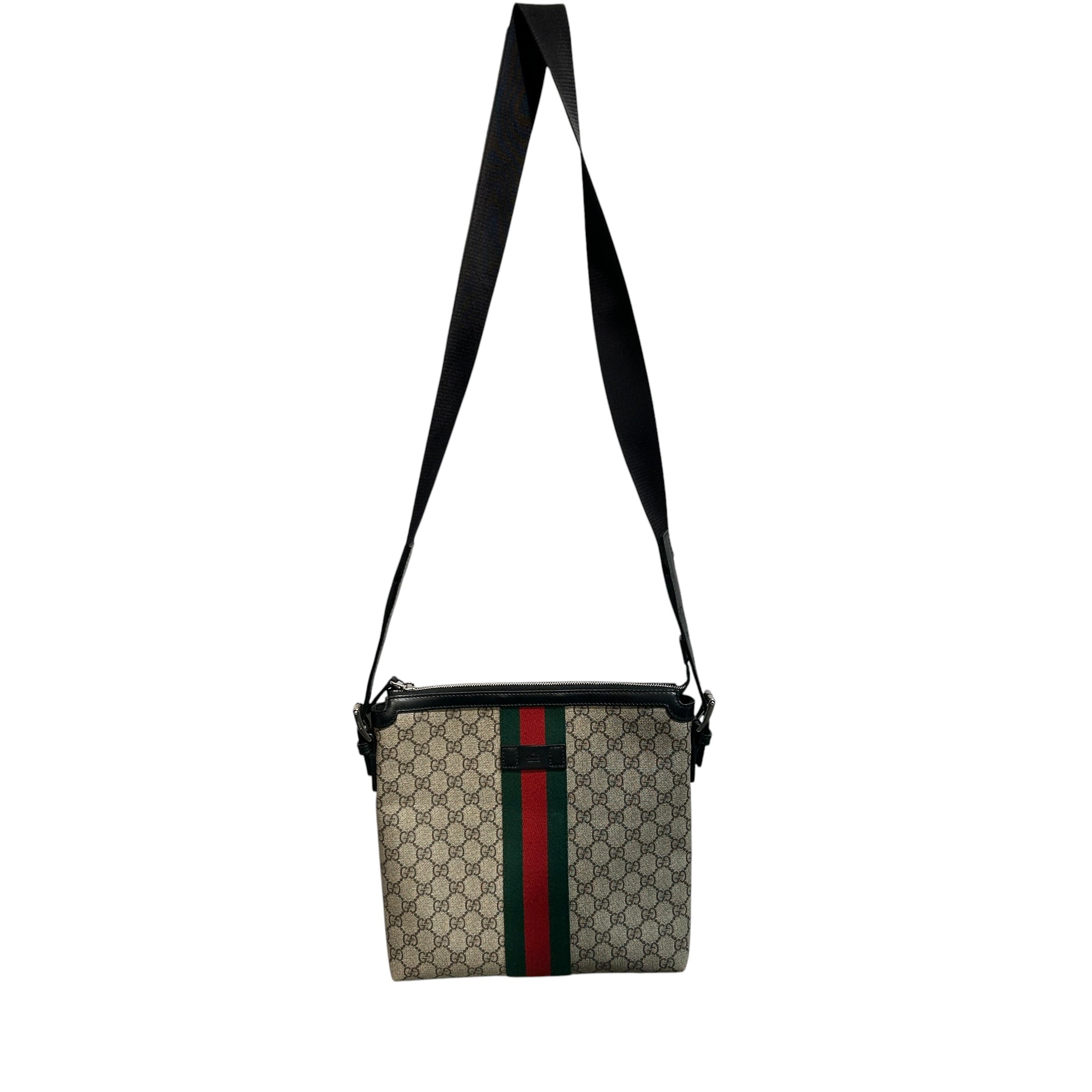 GUCCI/Cross Body Bag/Monogram/Cotton/BEG/GG Supreme Canvas Messenger view 1