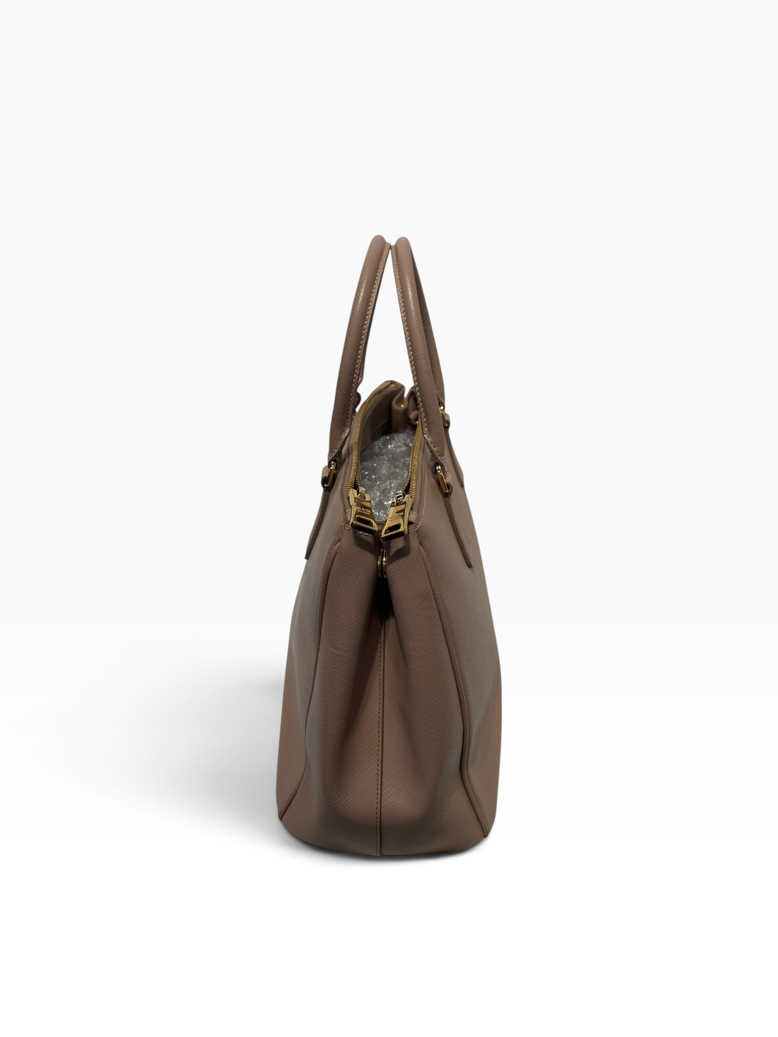 PRADA/Hand Bag/Leather/BEG/Saffian tote W/strap view 3