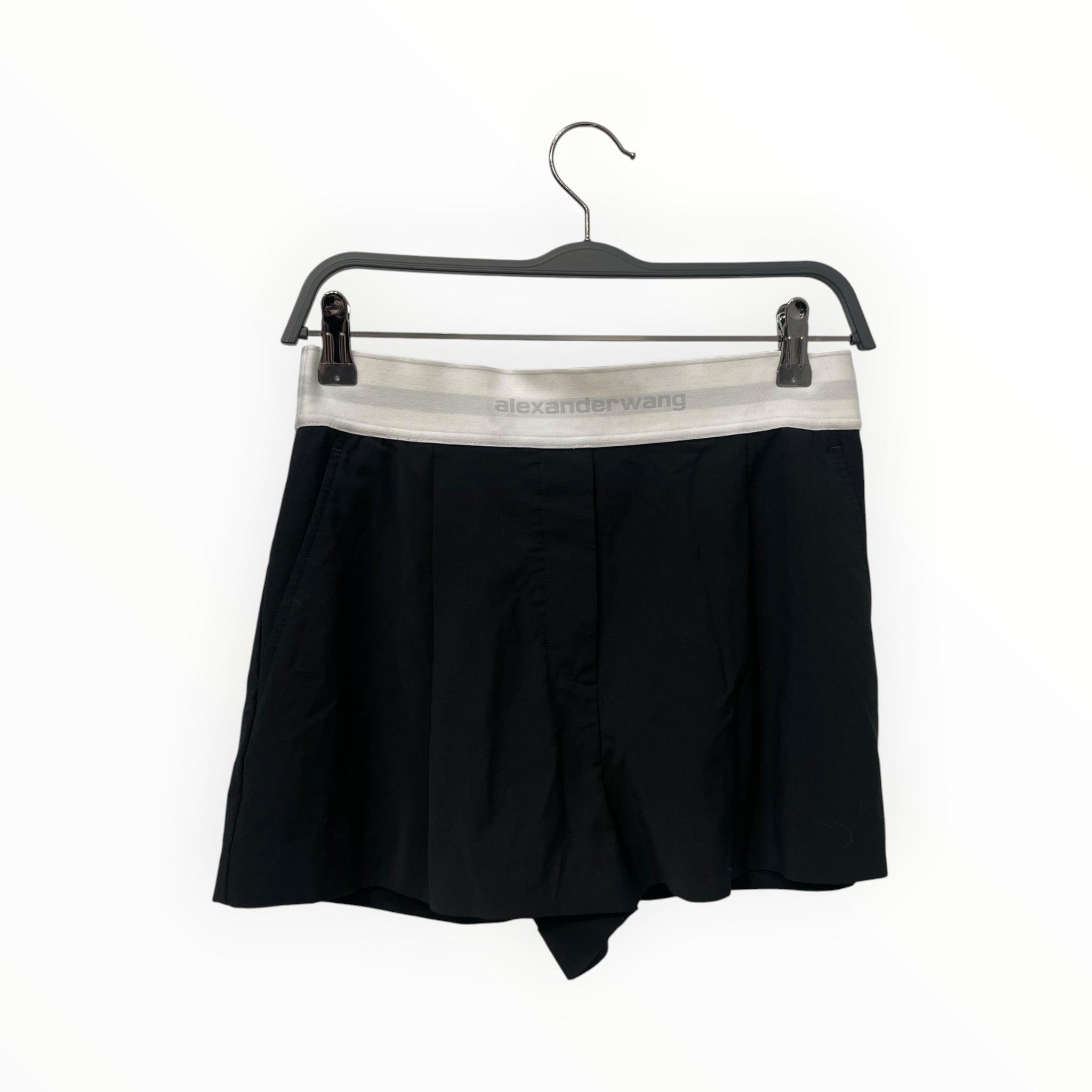 Alexander Wang/Shorts/M/Cotton/BLK/PRE-STYLED PLEATED BOXER BAND view 1