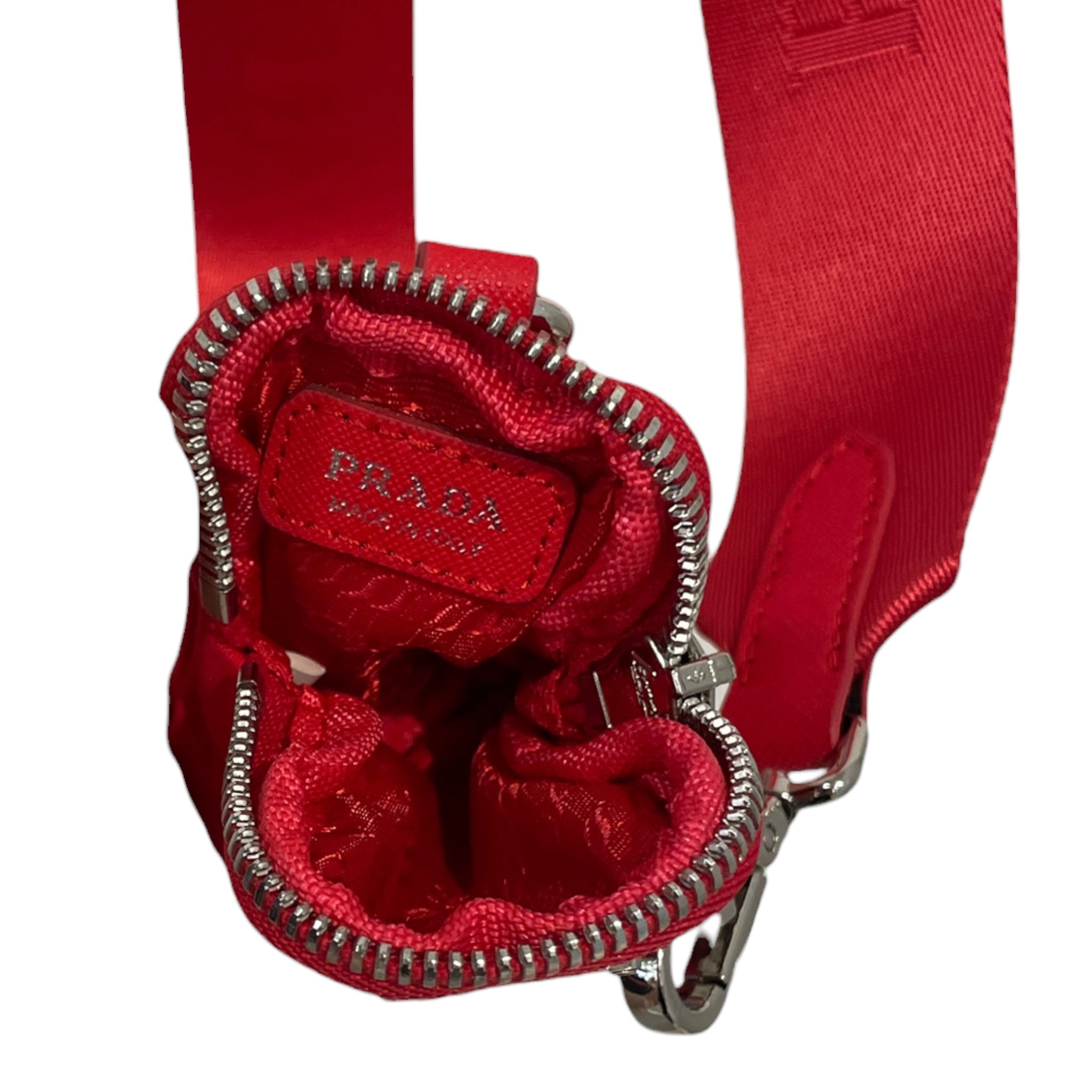 PRADA/Cross Body Bag/Nylon/RED/Mini Pouch Sling view 5