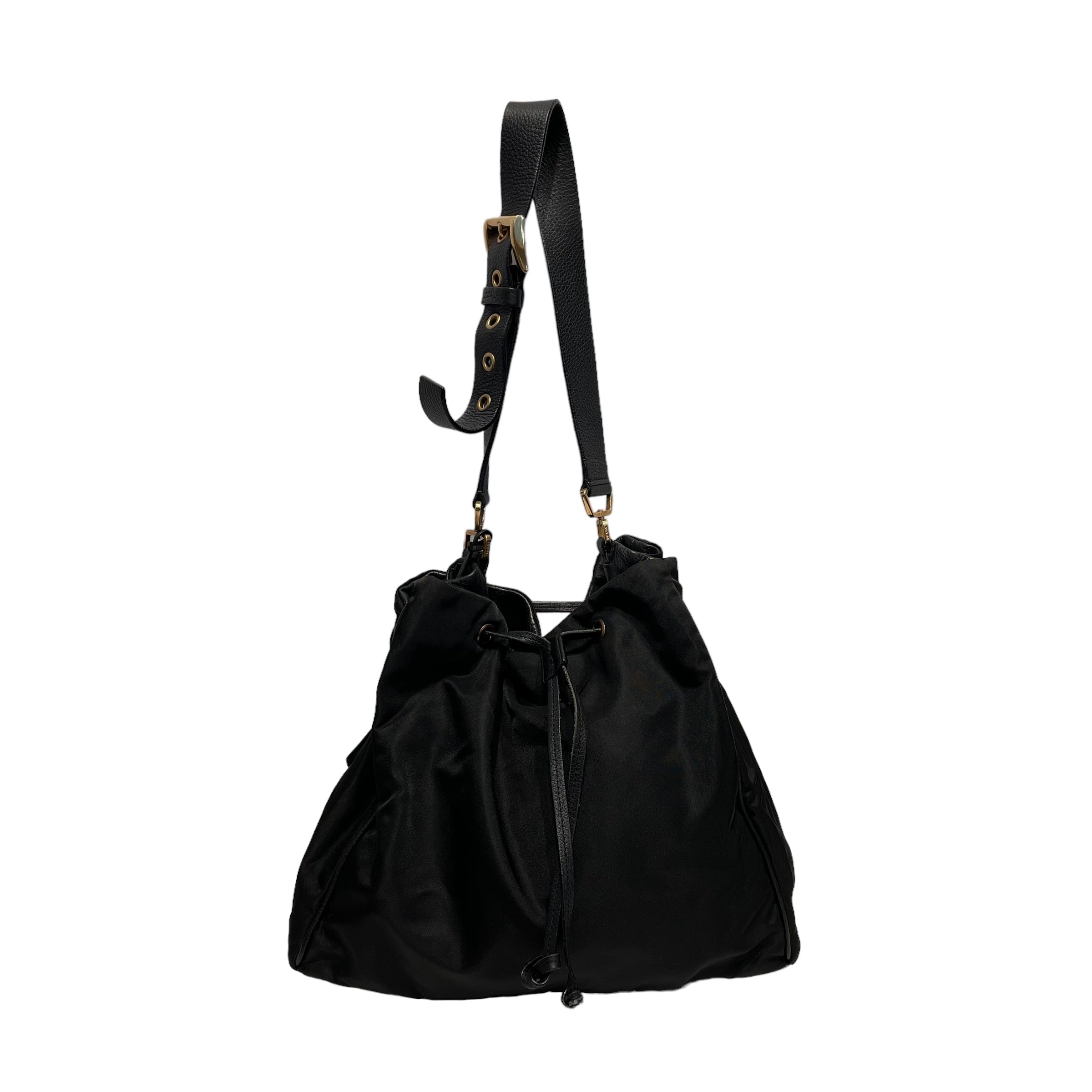 PRADA/Hand Bag/Nylon/BLK/DRAWSTRING HANDBAG view 1