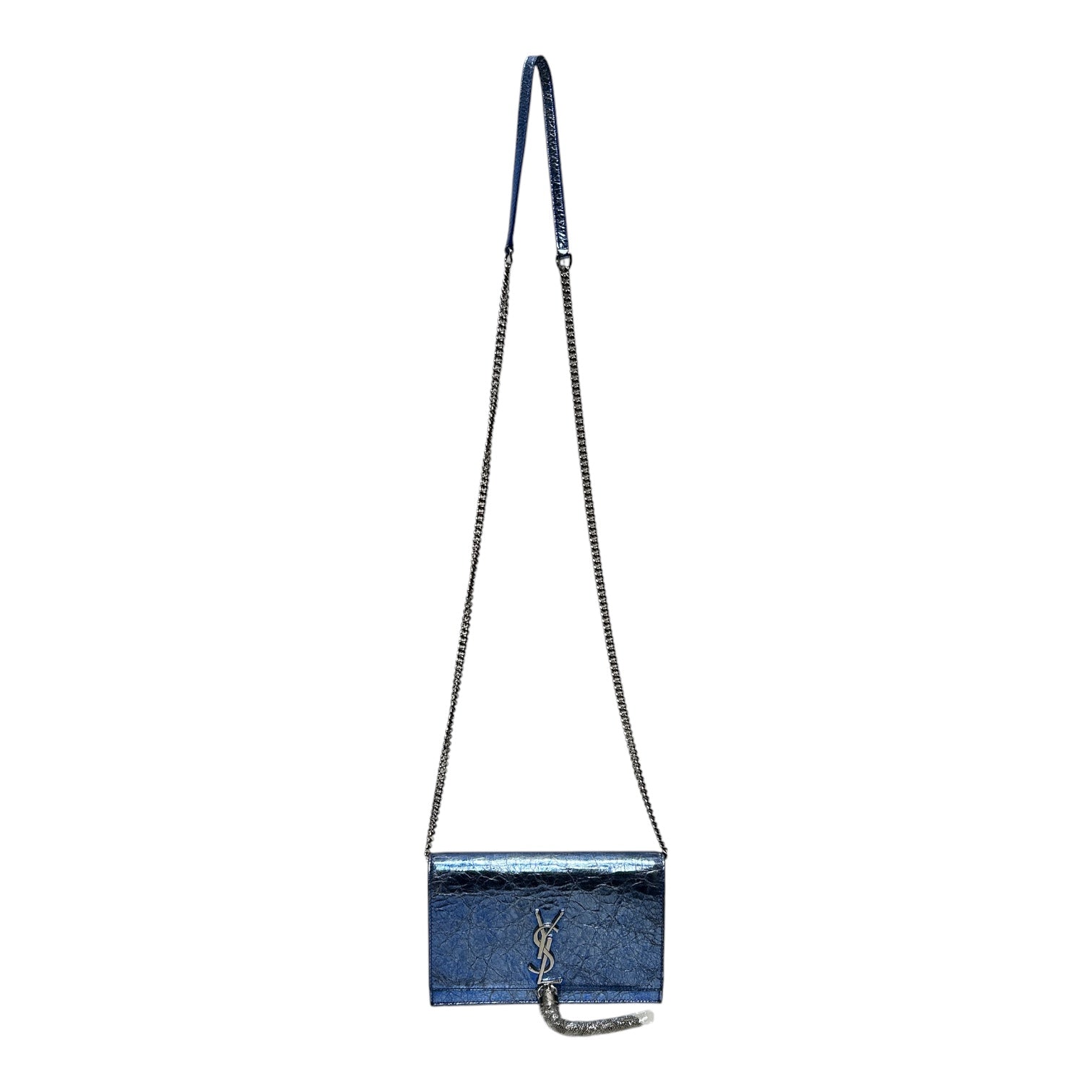 SAINT LAURENT/Cross Body Bag/BLU/CHRME SLV HARDWARE W TASSLE view 1