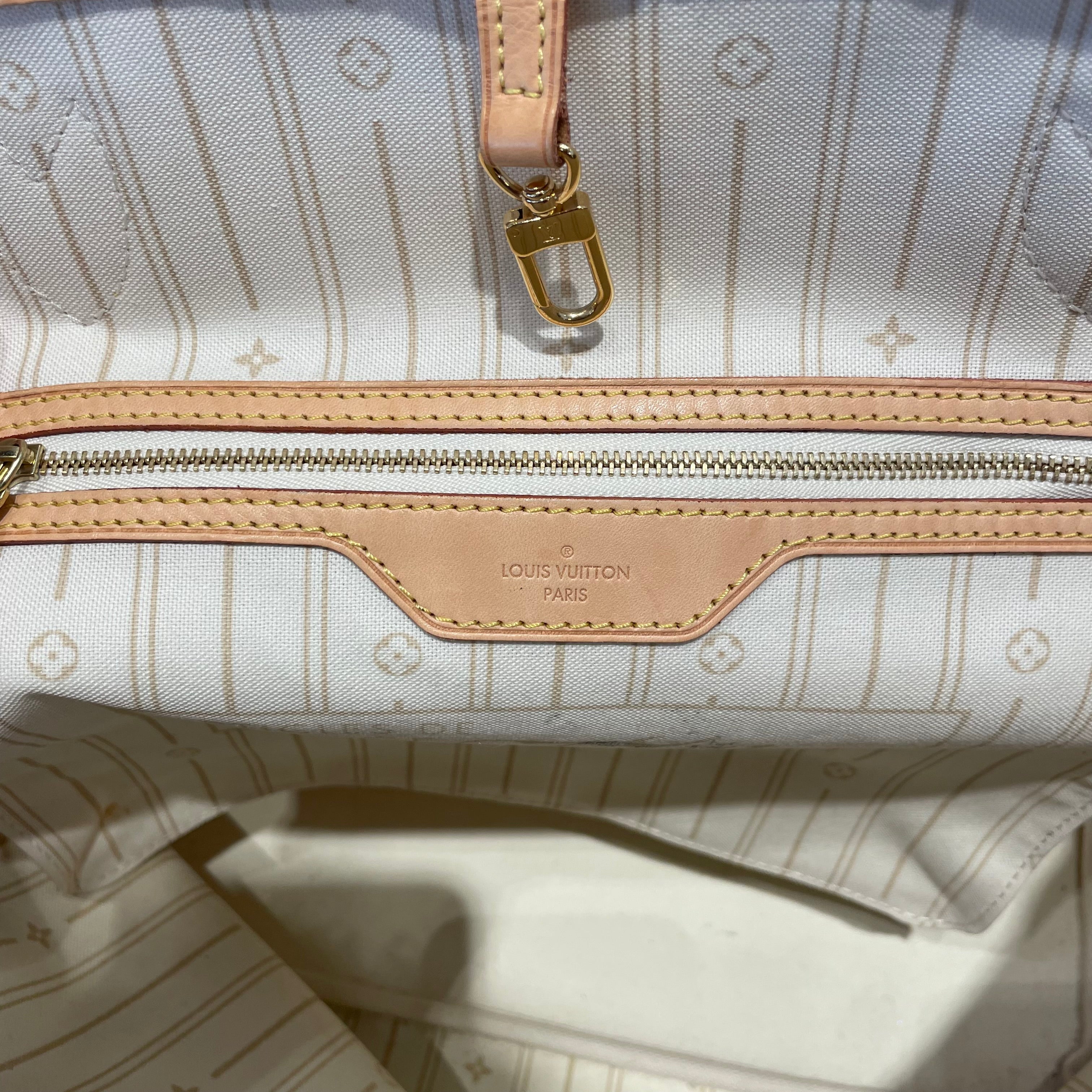 LOUIS VUITTON/Tote Bag/Monogram/Leather/WHT/NEVERFULL PM DAMIER view 5