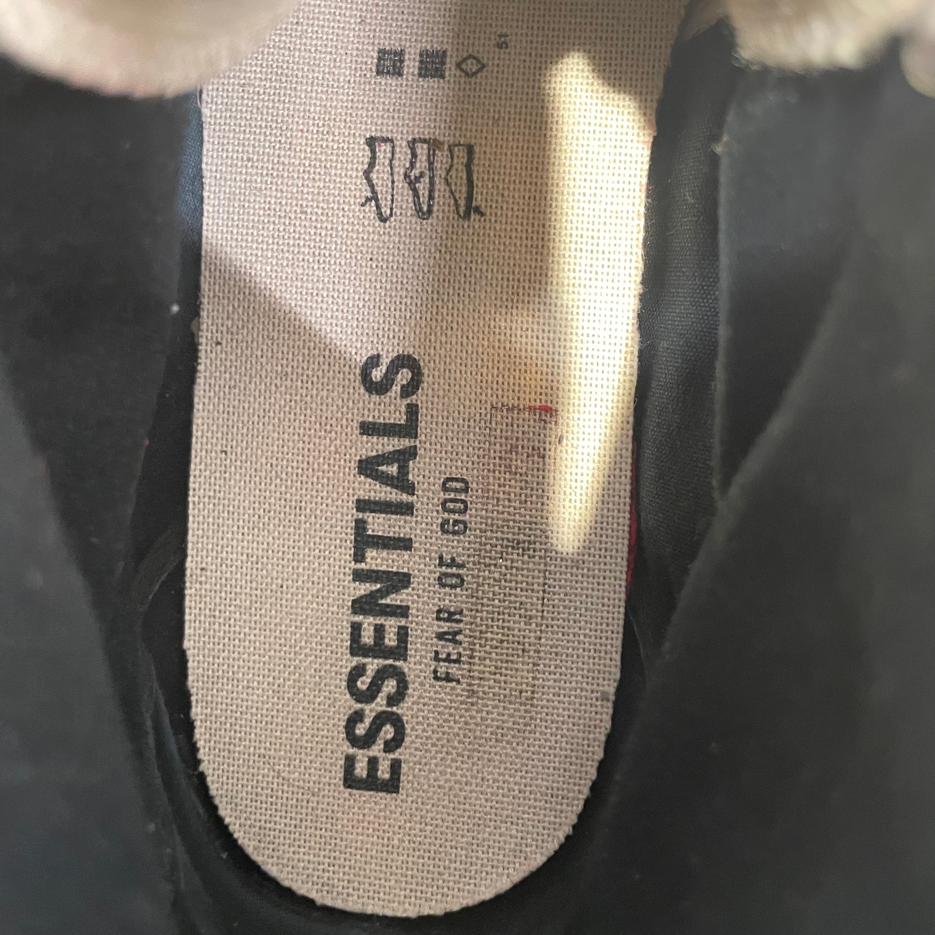 CONVERSE/FEAR OF GOD/Hi-Sneakers/US 10.5/Cotton/BLK/whi tong/essentials heel view 3