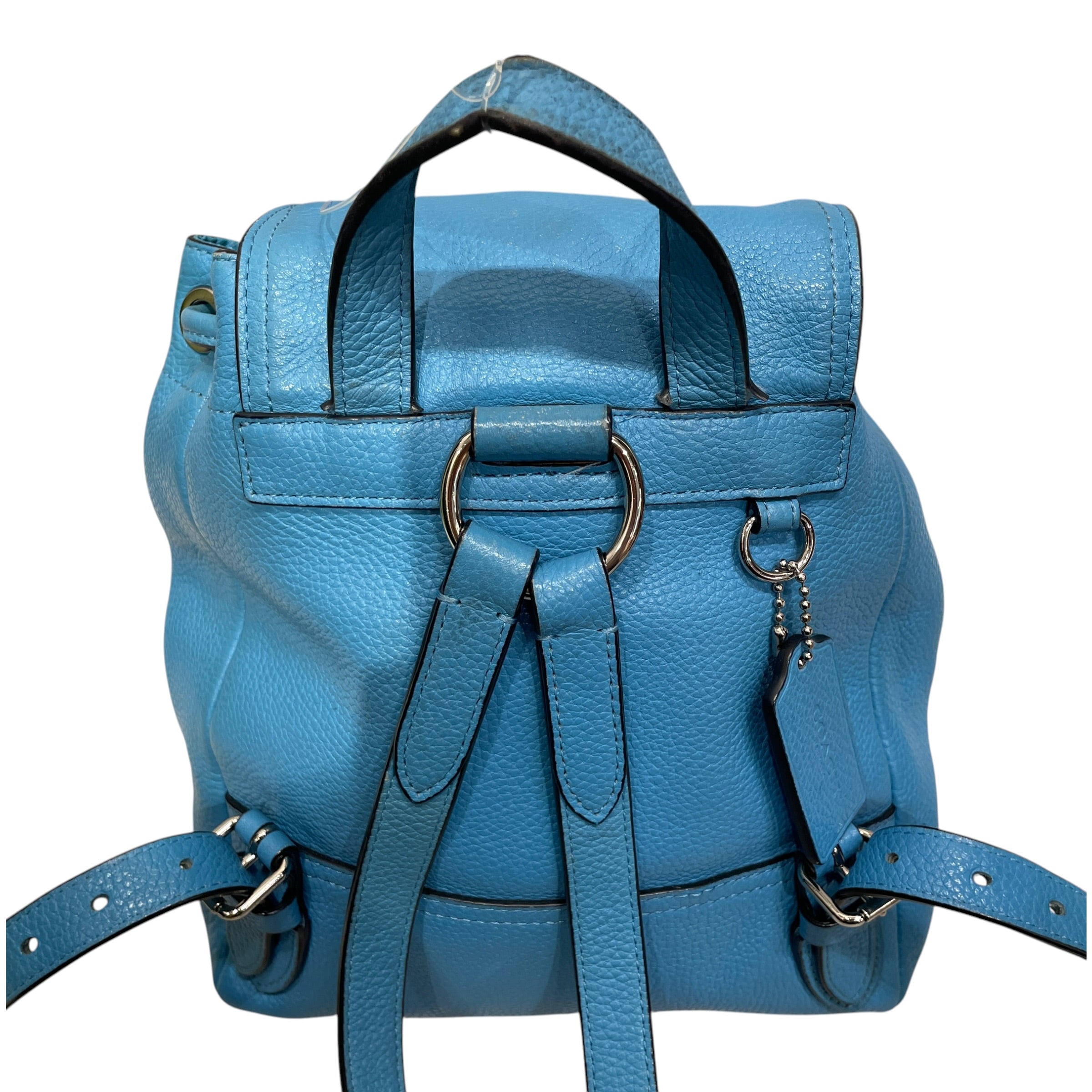 COACH/Backpack/Leather/BLU/TWIST CLASP/ POCKET SIDE STUDS view 3