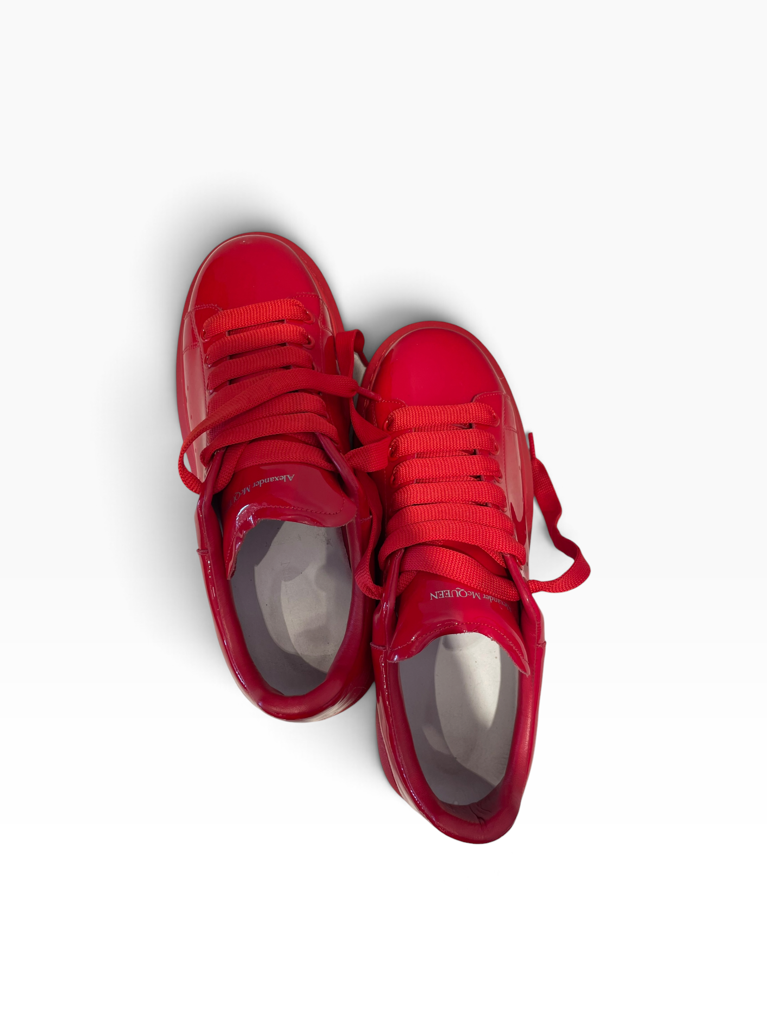 Alexander McQueen/Low-Sneakers/EU 42/Leather/RED/triple red thick rubber sole view 3