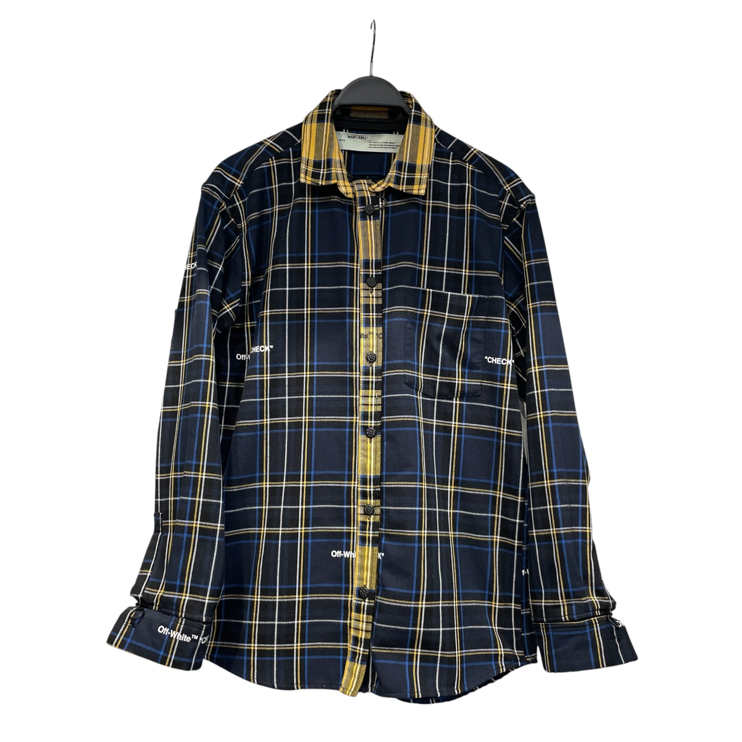 OFF-WHITE/Flannel Shirt/M/Cotton/BLU/Plaid/OFF WHITE ZIP FLANNEL view 1