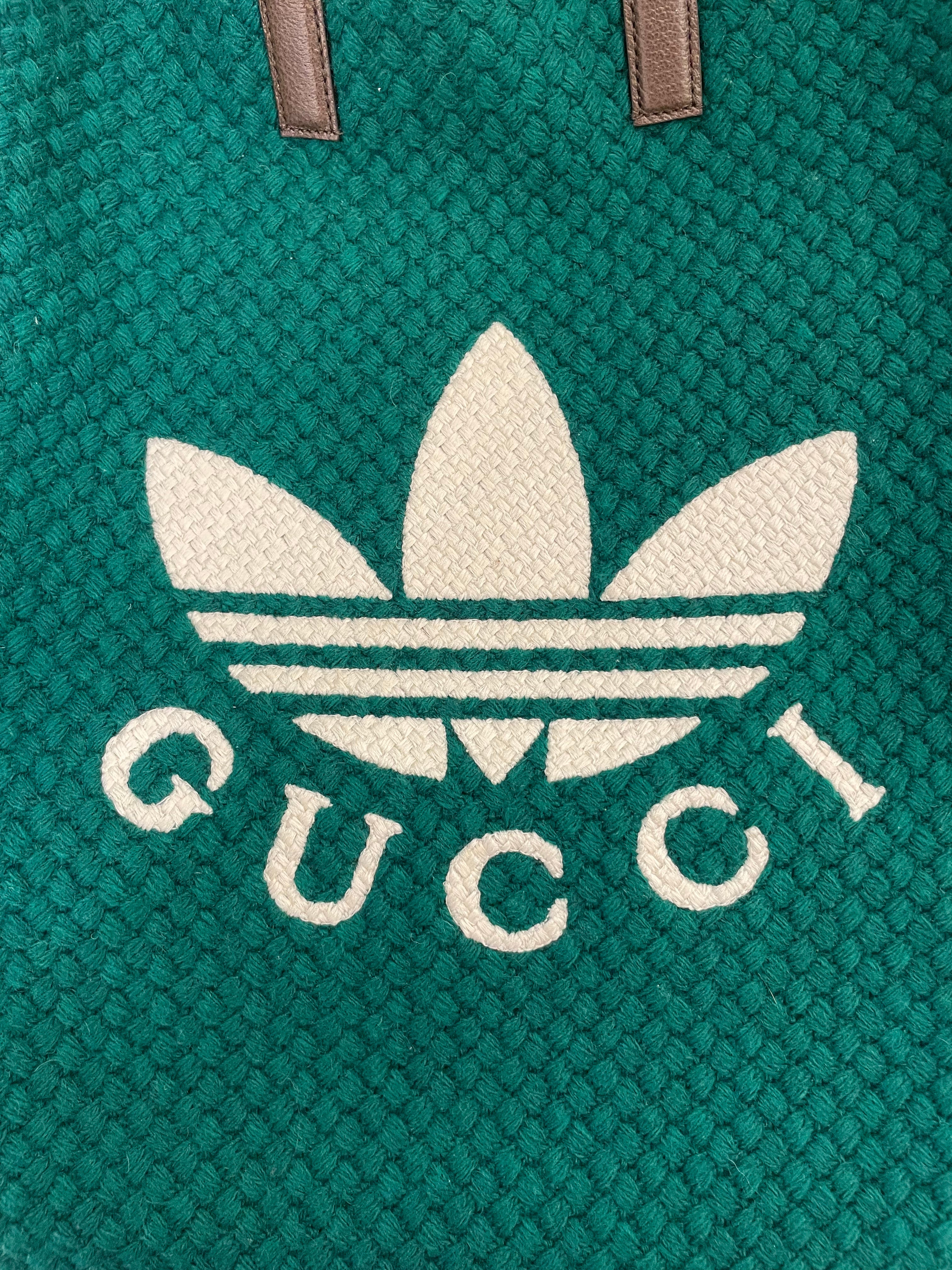 GUCCI/adidas/Tote Bag/Wool/GRN/Medium Woven, Pink Stripes view 5