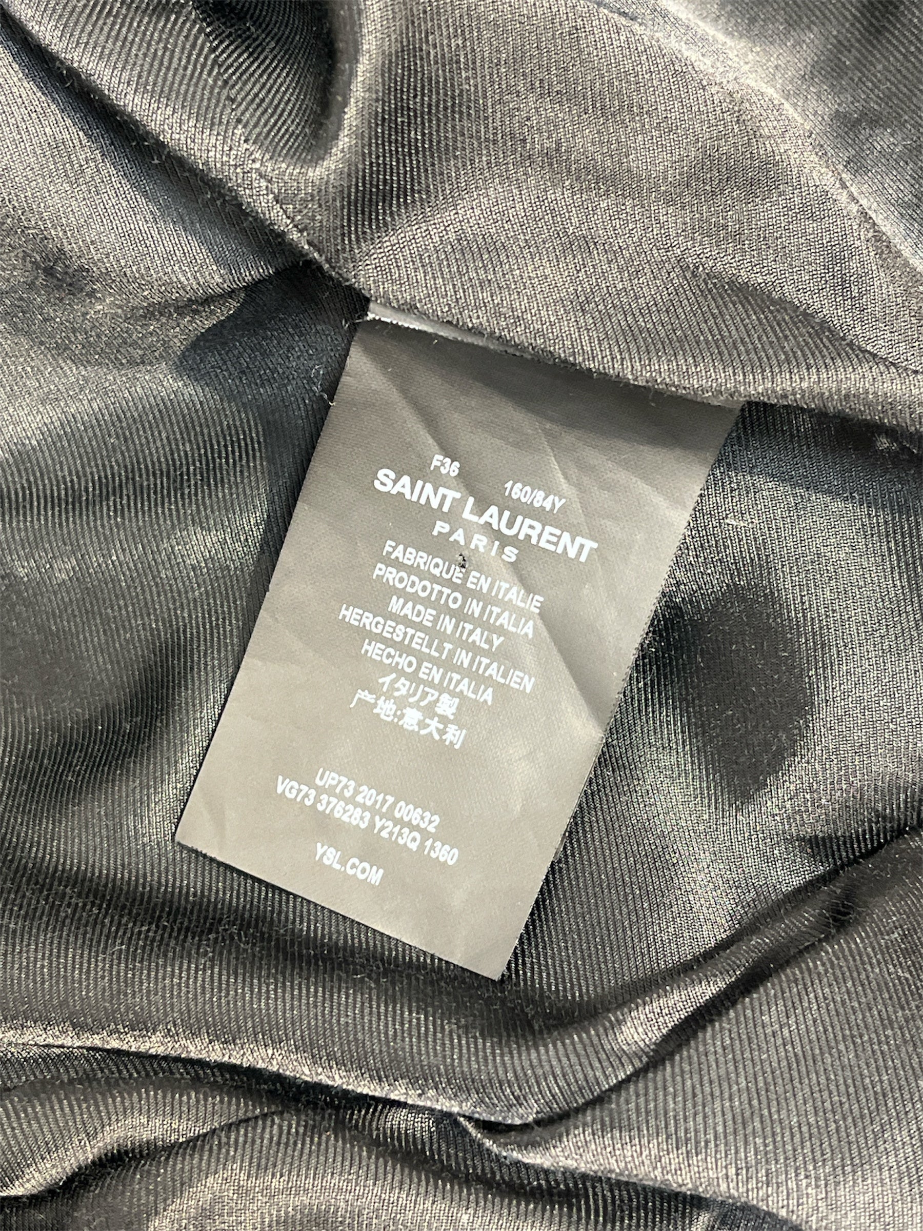 SAINT LAURENT/Jacket/Wool/GRN/teddy black leather f36 view 4