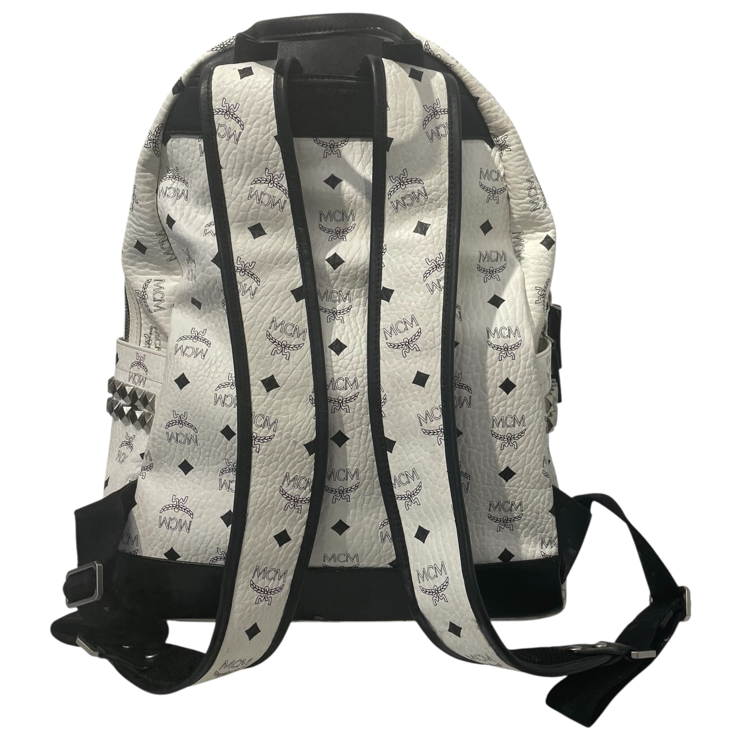 MCM/Backpack/Monogram/Leather/WHT/MCM BLK/WHT BACKPACK view 2