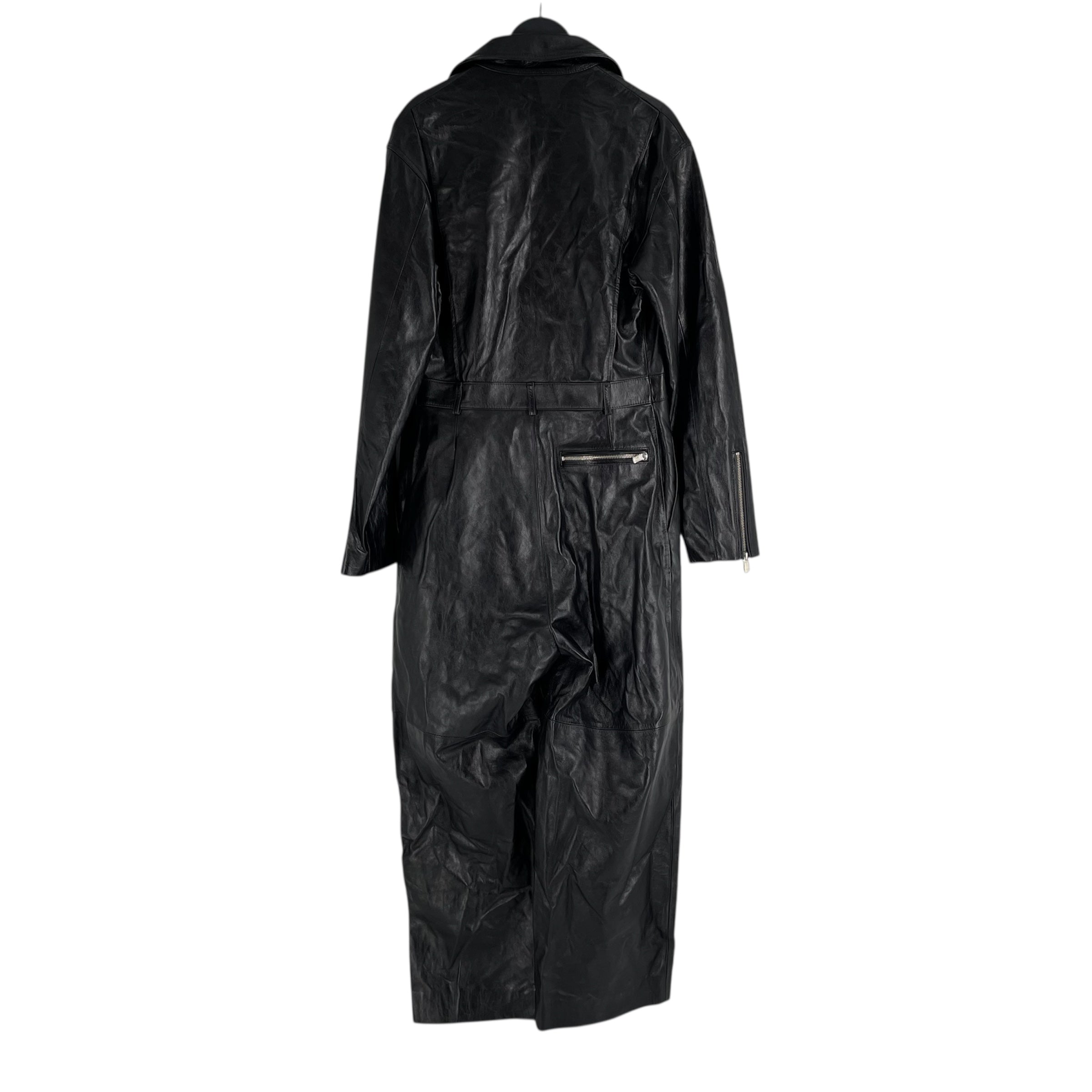 McQ Alexander McQueen/Jumpsuits/Leather/BLK/leather middle zipper view 2