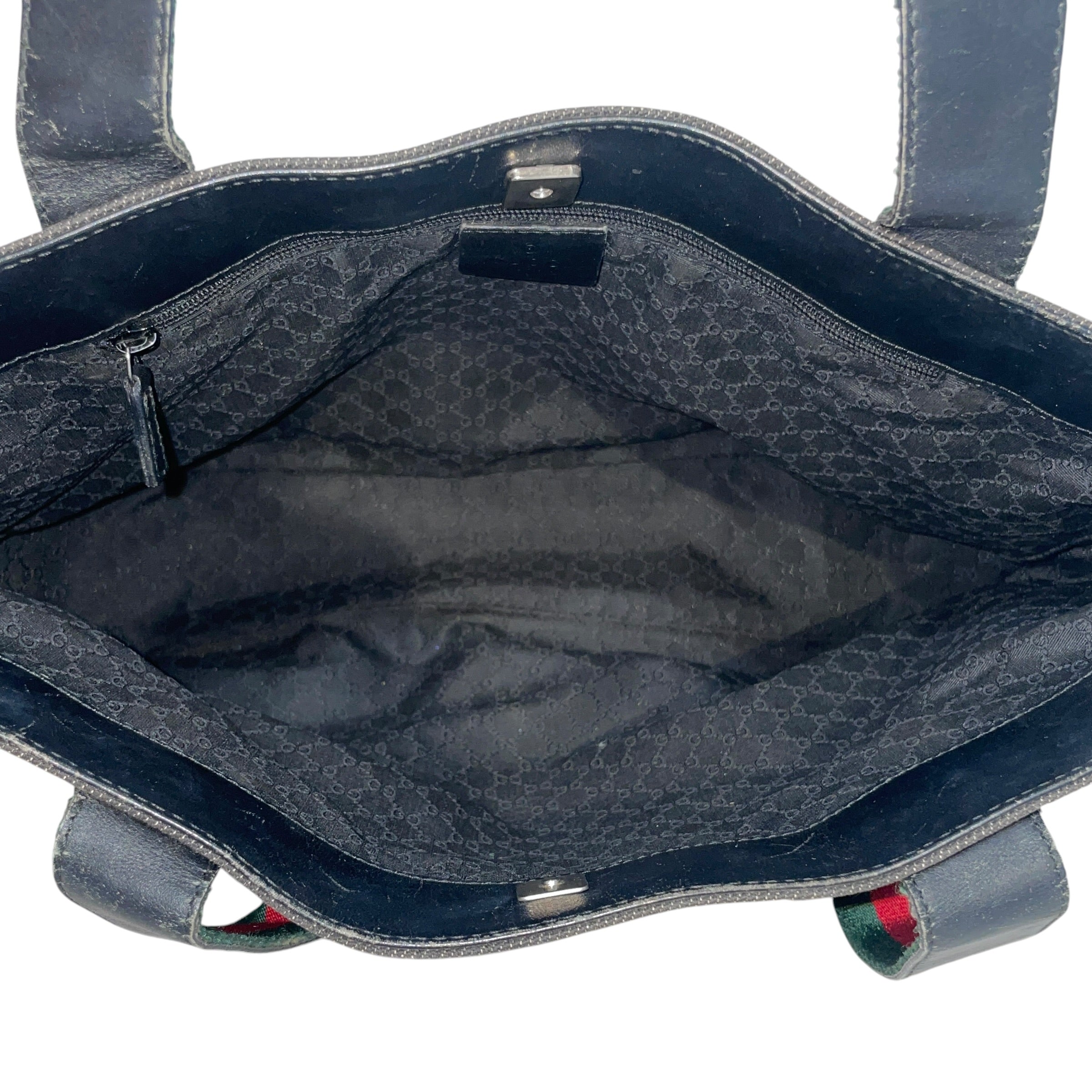 GUCCI/Tote Bag/Cotton/BLK/Stripped Canvas Tote view 4