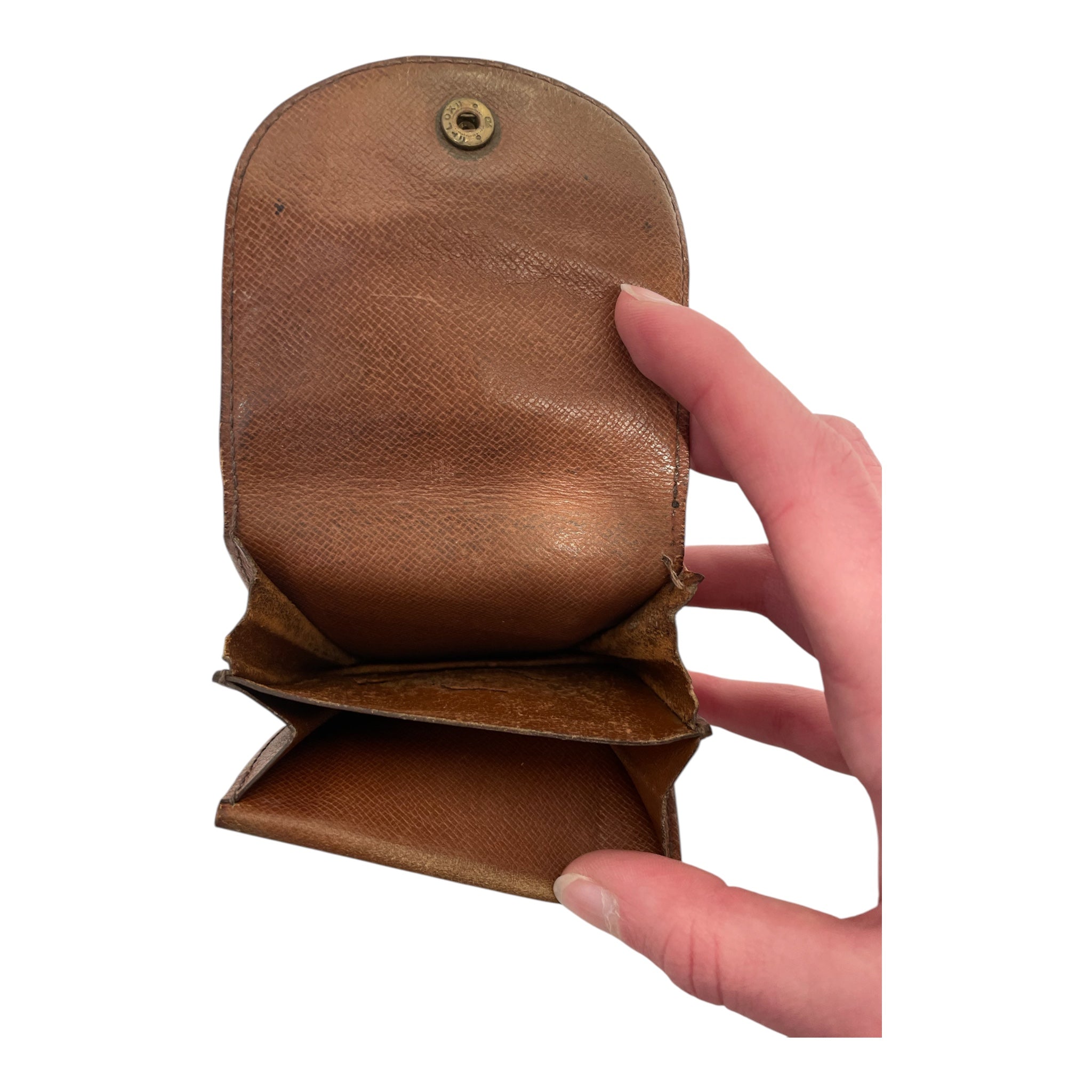 LOUIS VUITTON/Coin Wallet/Monogram/Leather/BRW/coin purse view 4