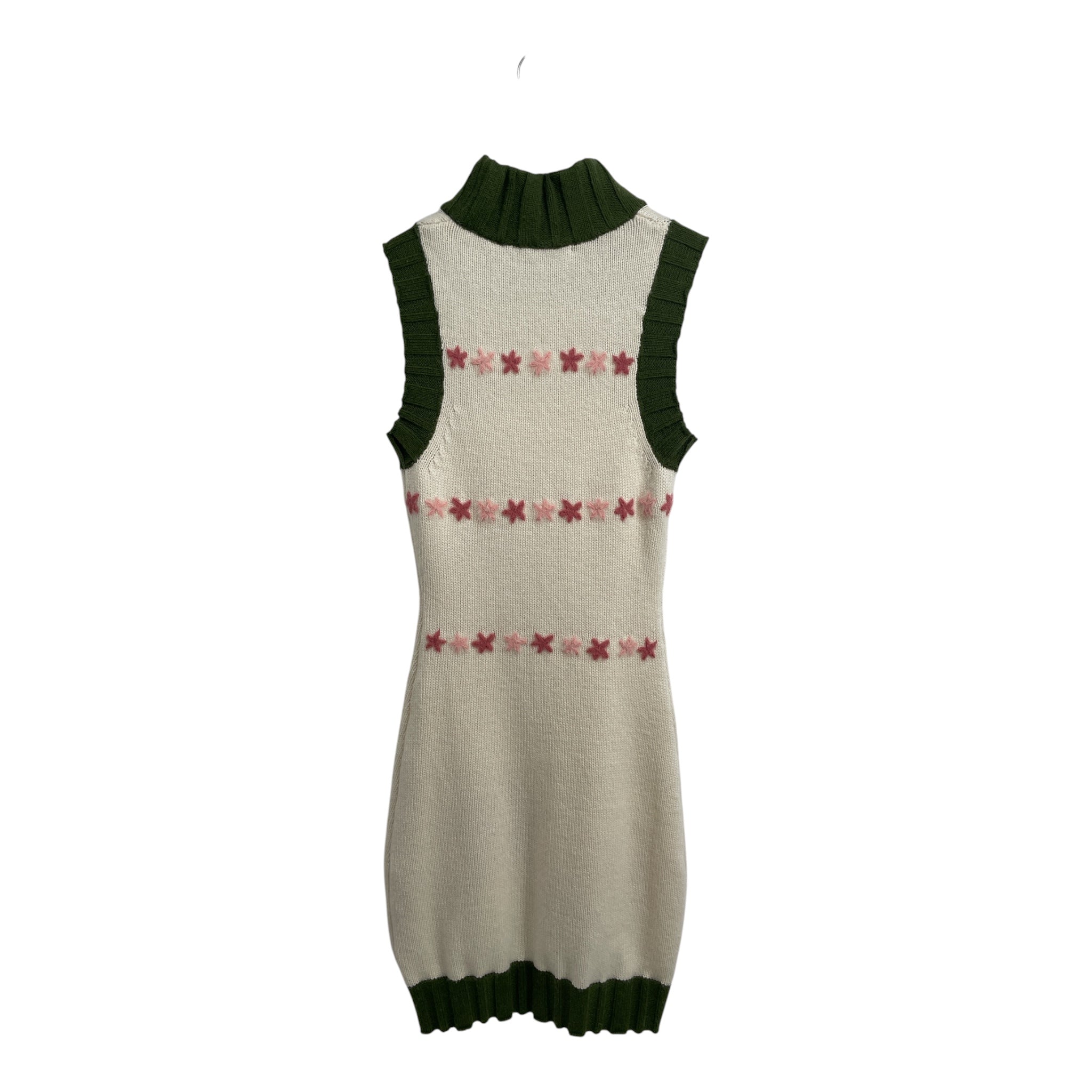 GUIZIO/Dress/XS/Floral Pattern/Wool/CRM/mock kneck knit dress floral view 2