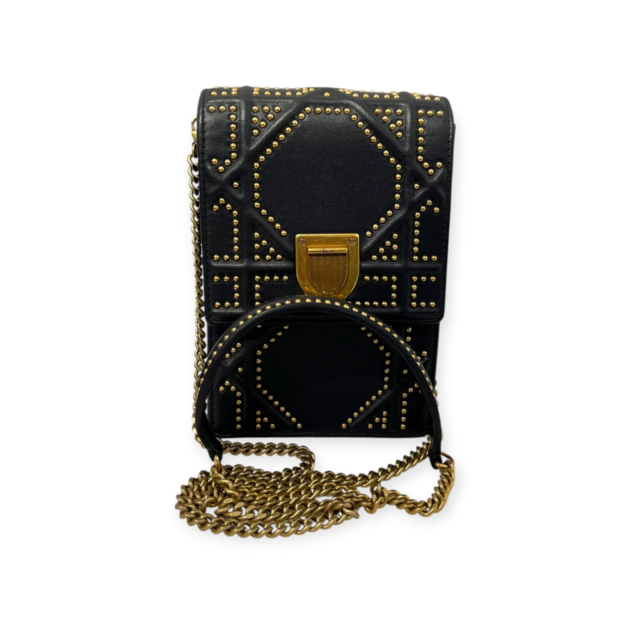 Christian Dior/Bag/Leather/BLK/STUDDED DIORAMA BAG view 8