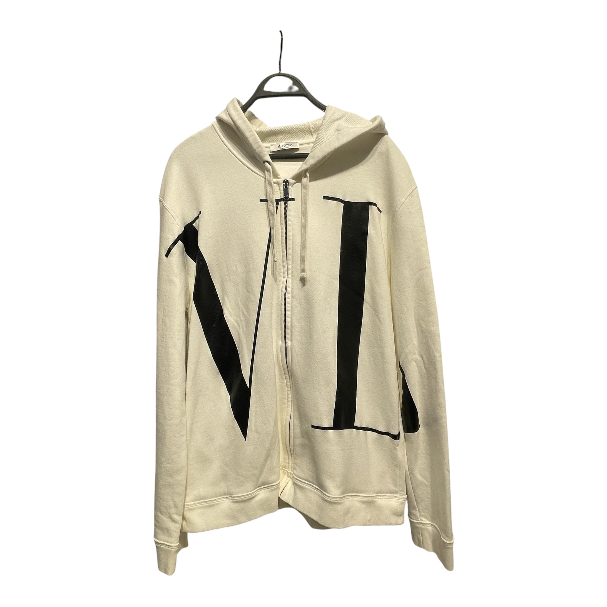 VALENTINO/Zip Up Hoodie/XL/Polyester/WHT/vltn/ view 1
