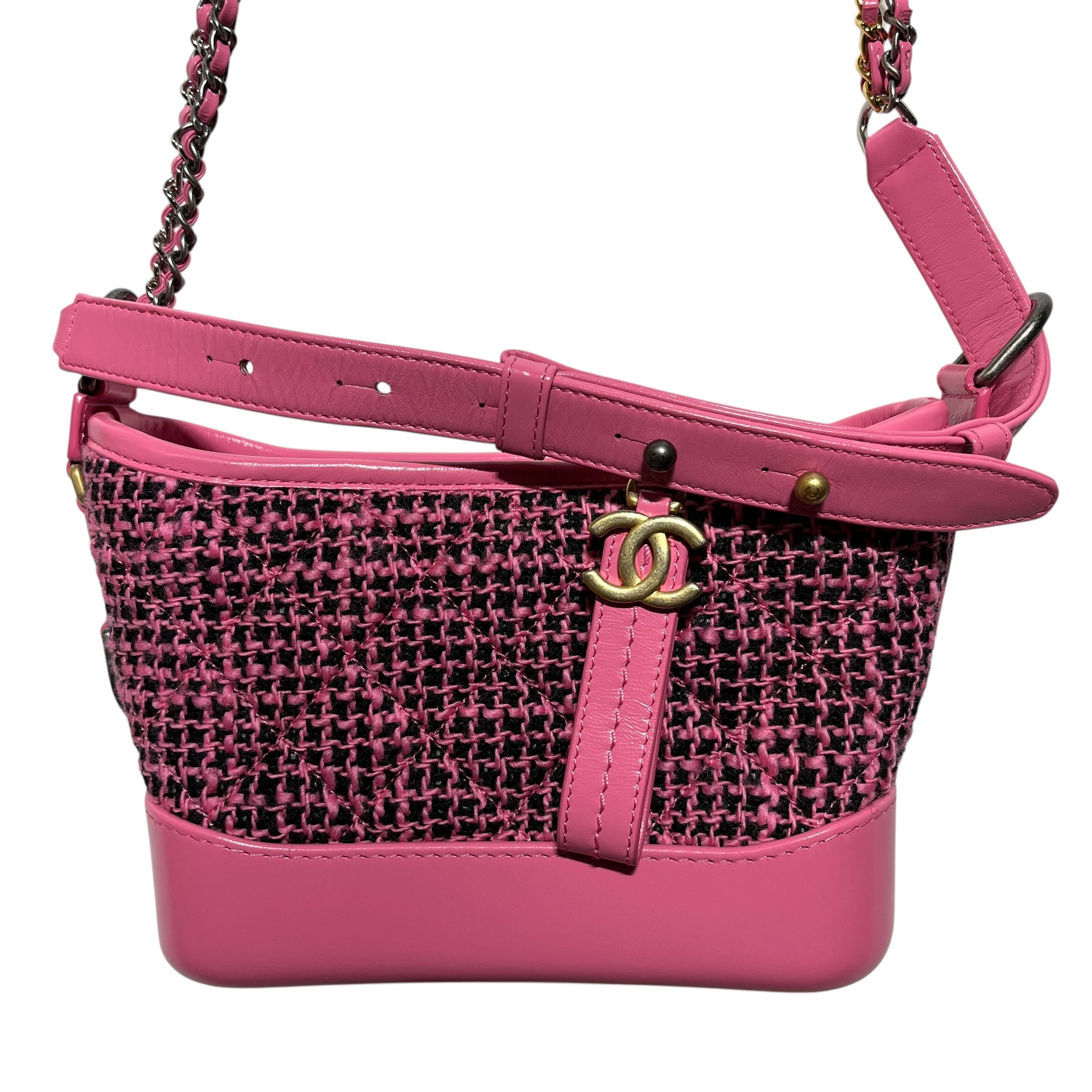 CHANEL/Cross Body Bag/Leather/PNK/CALFSKIN TWEED GABRIELLE view 3