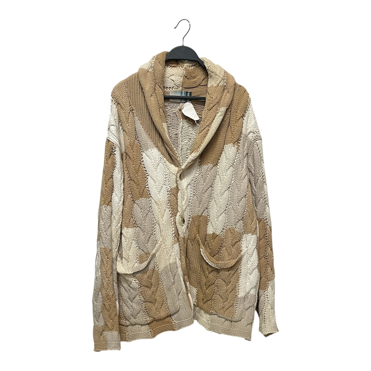 KITH/Cardigan/XL/All Over Print/Cotton/CRM/PATCHWORK CABLE KNIT view 1