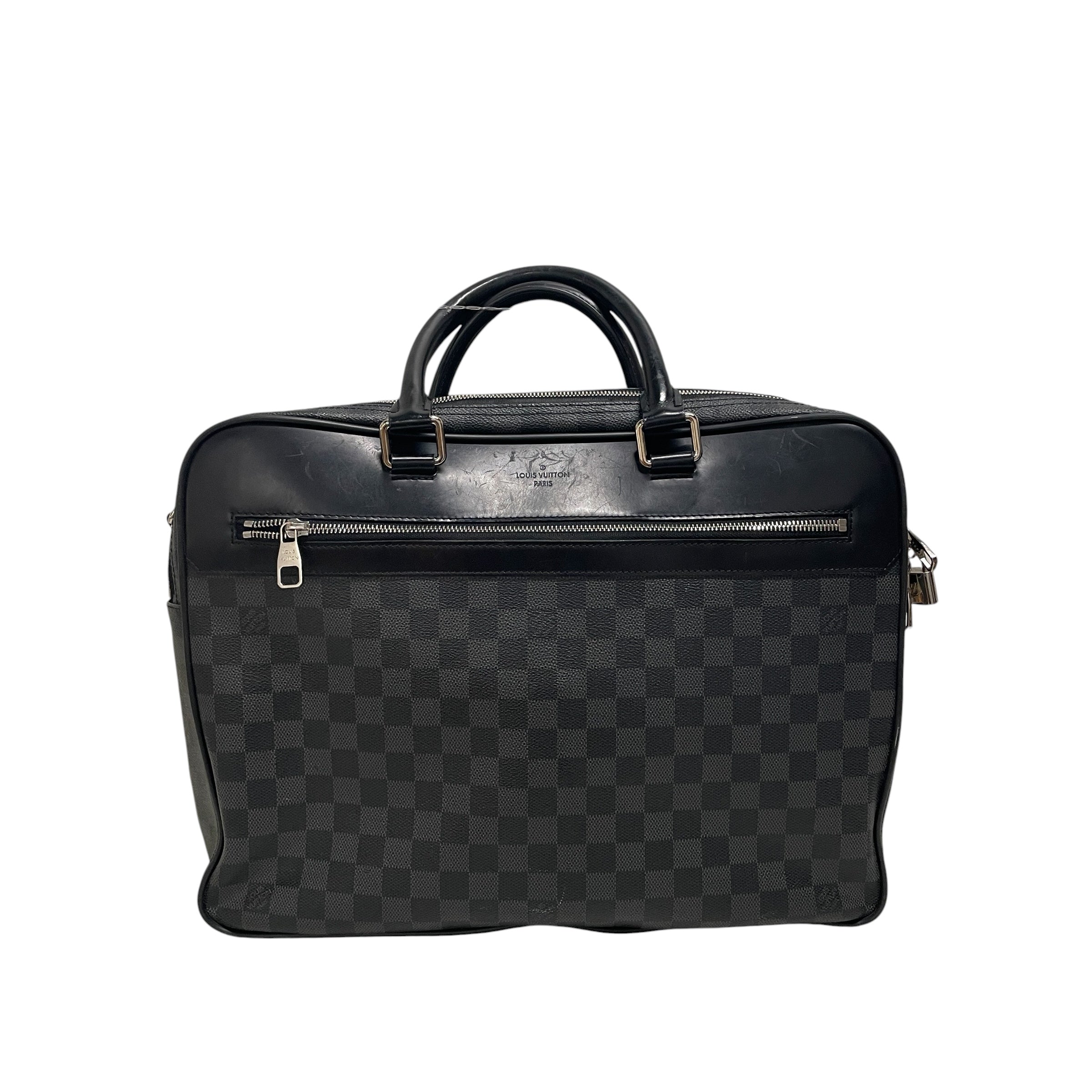 LOUIS VUITTON/Bag/Gingham Check/Leather/BLK/monogram view 1