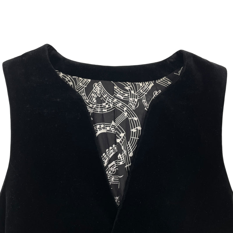 NUMBER (N)INE/Vest/1/Velour/BLK/GOTHIC BUTTON UP