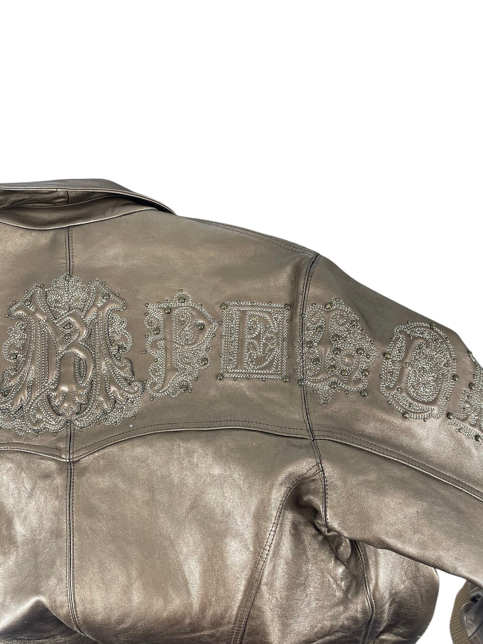 Pelle Pelle/Leather Jkt/L/Leather/GLD/S-1122 GLD EMBLSHD JKT view 7
