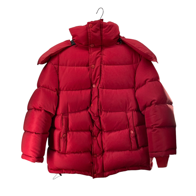 BALENCIAGA/Puffer Jkt/38/Polyester/RED/BLACK ZIPPER ON FRONT