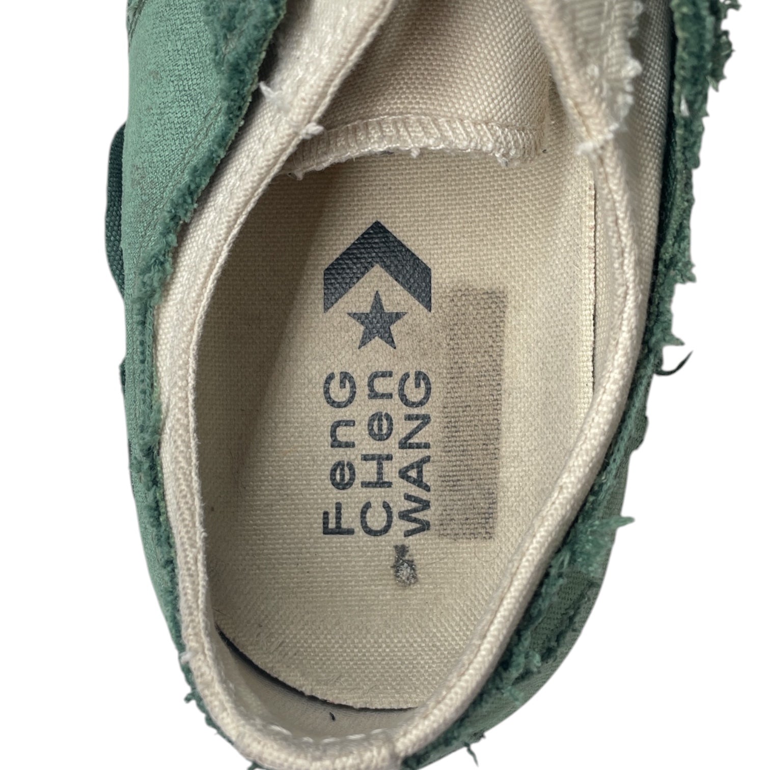 Feng Chen Wang/Low-Sneakers/US 10.5/Cotton/GRN/CONVERSE COLLAB WHITEGREEN view 3