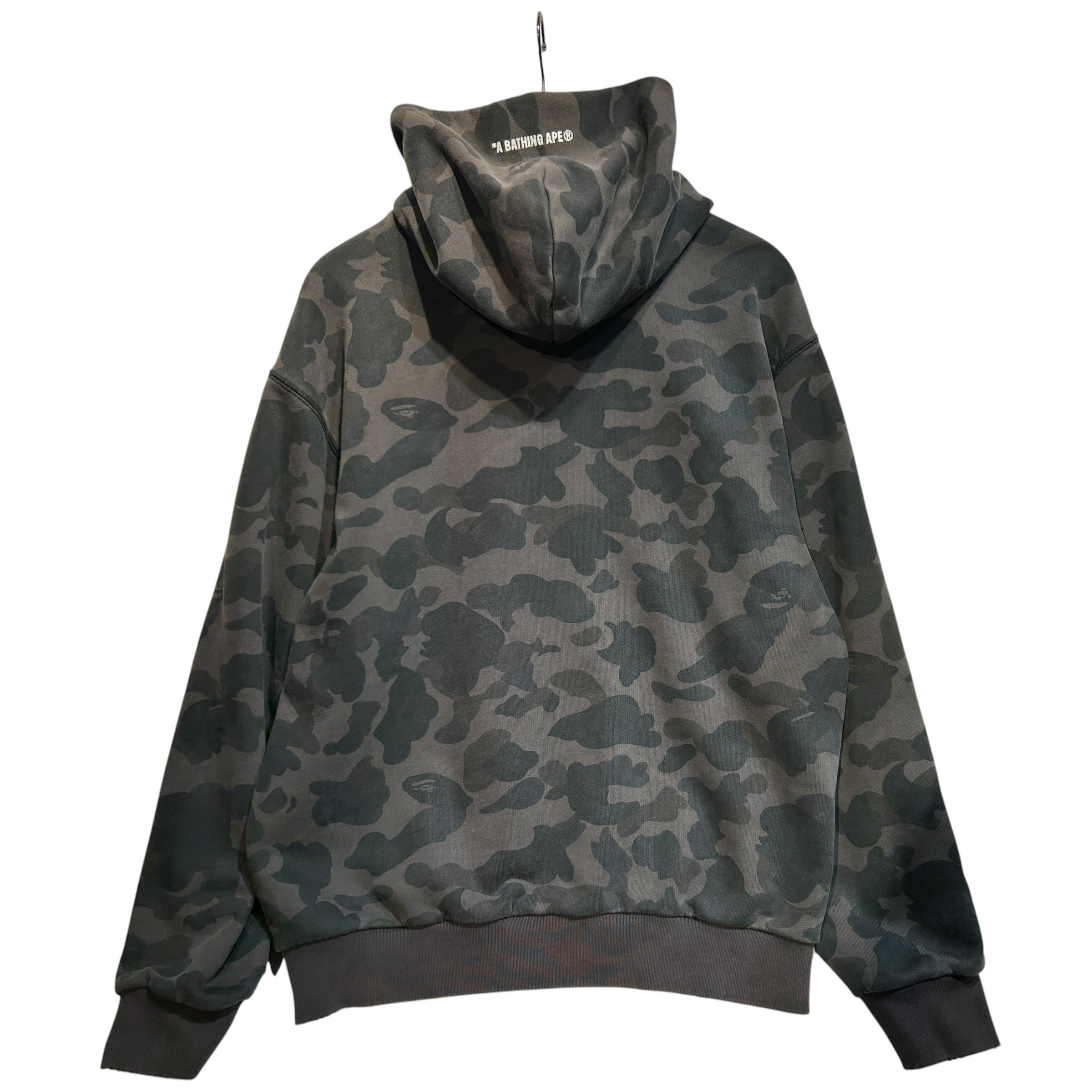 A BATHING APE/Hoodie/XL/All Over Print/Cotton/BLK/white logo on hoodie view 2