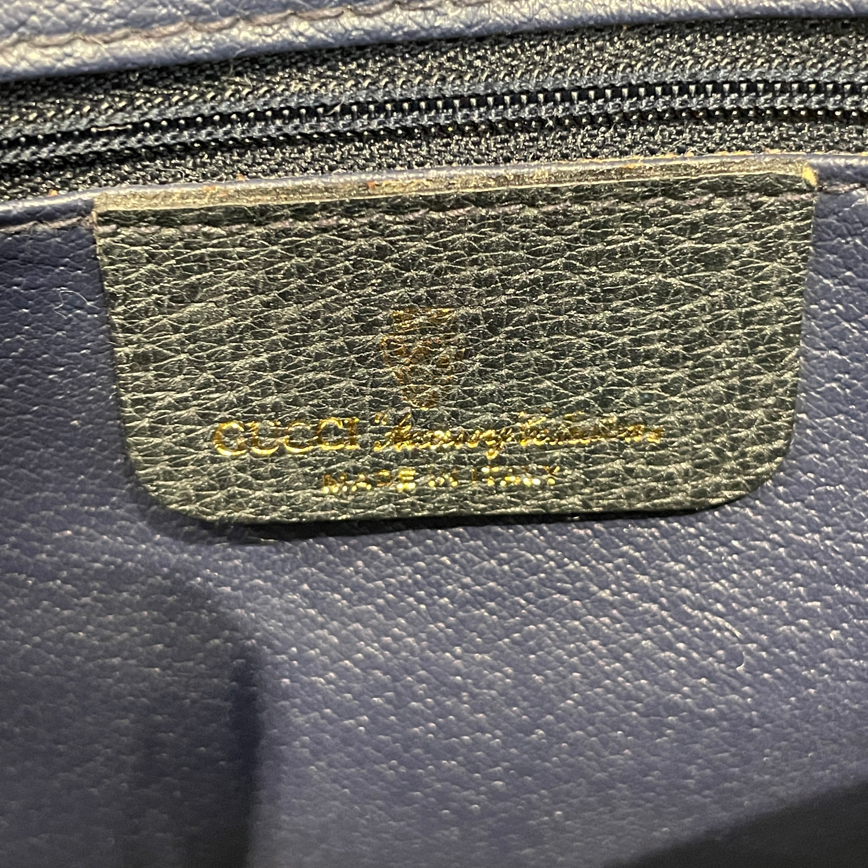 GUCCI/Cross Body Bag/Monogram/Leather/NVY/GUCCI VINTAGE view 9