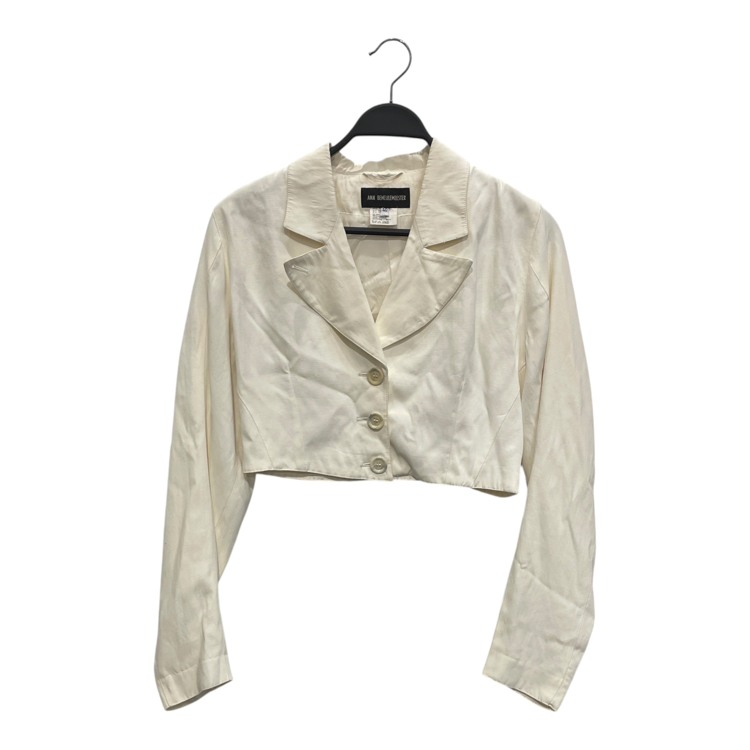 ANN DEMEULEMEESTER/Tailored Jkt/40/Cotton/WHT/ view 1