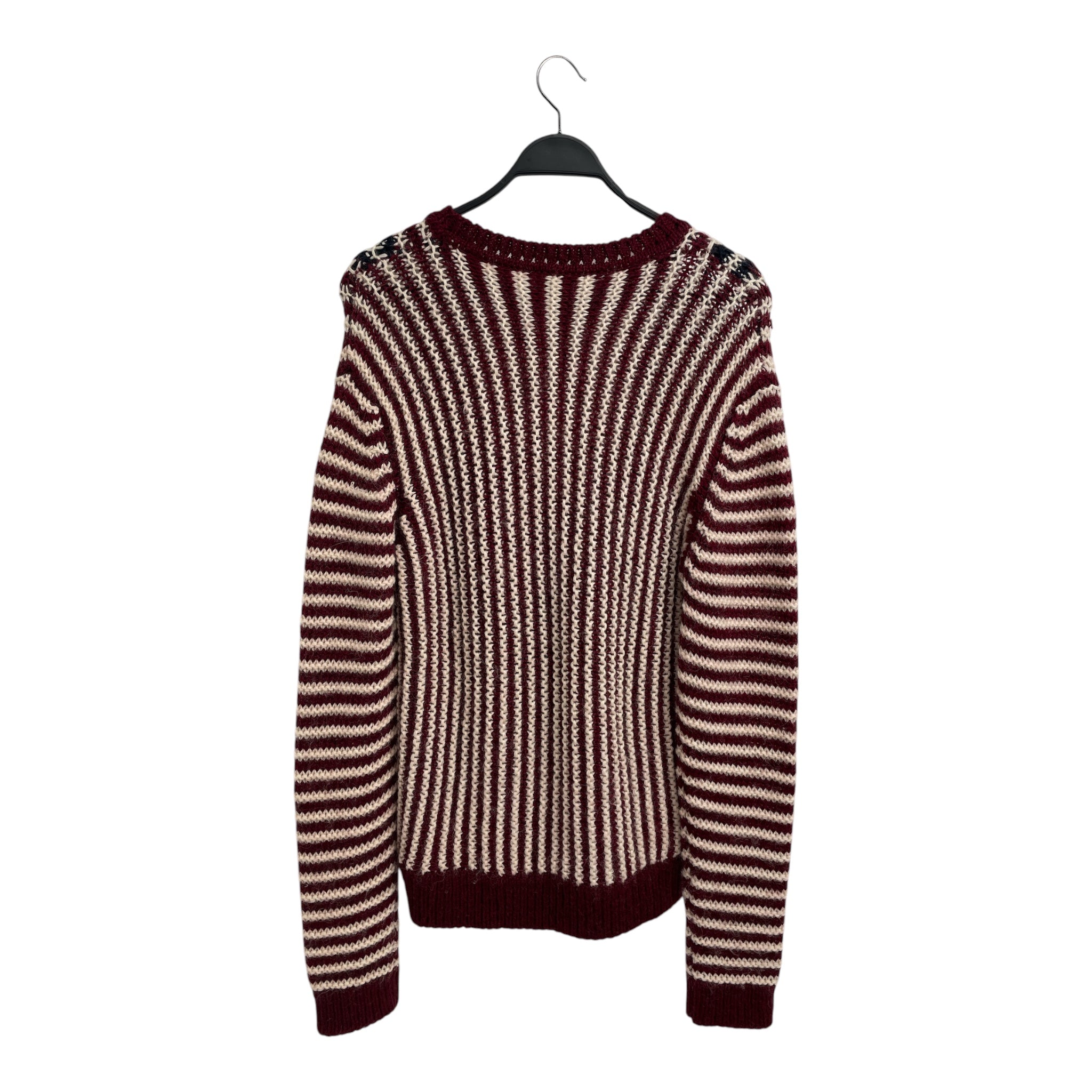 SAINT LAURENT/Sweater/L/Stripe/Wool/WHT/WOOL BLEND STRIPED SWEATER view 2