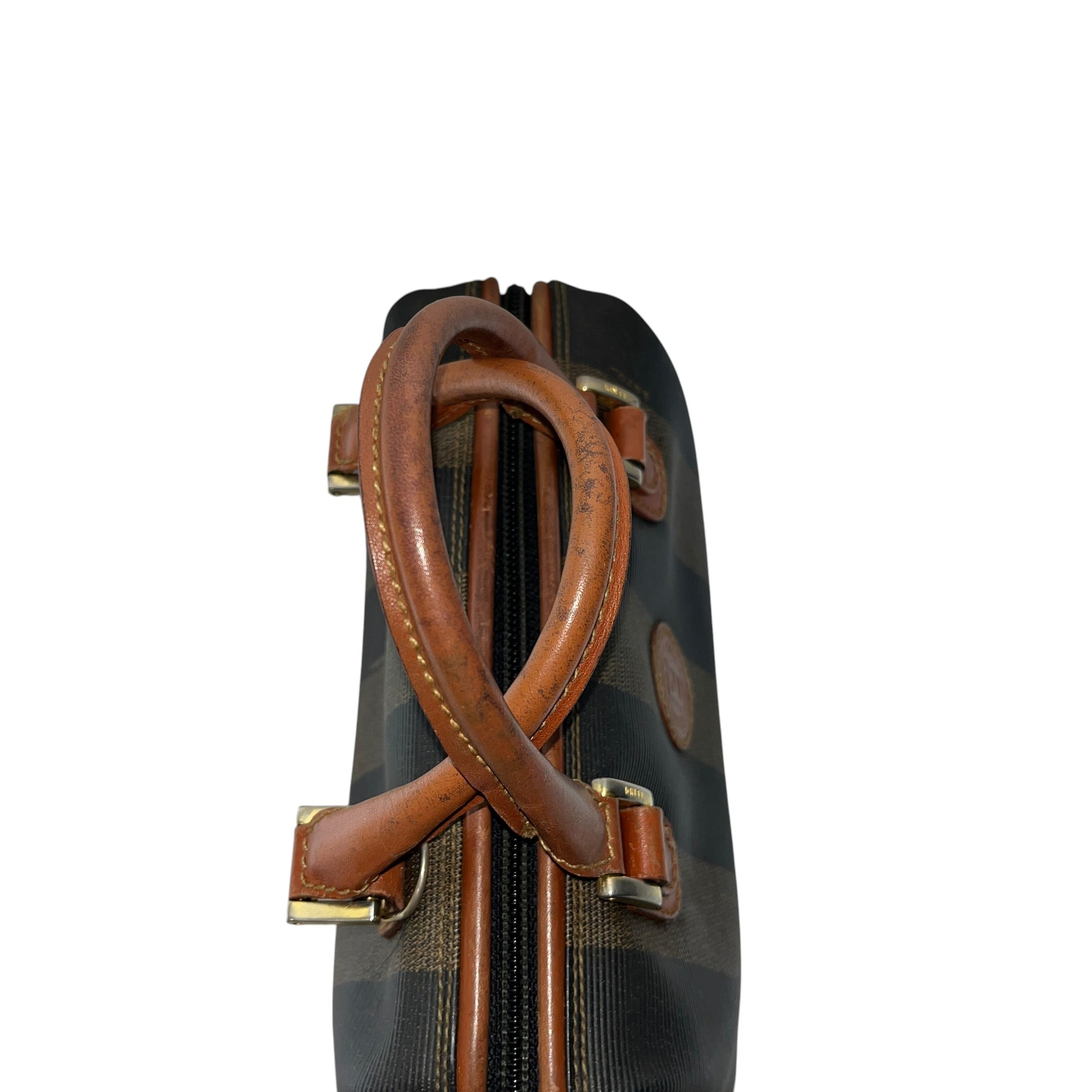 FENDI/Boston Bag/Stripe/Leather/BRW/PEQUIN BOSTON view 5