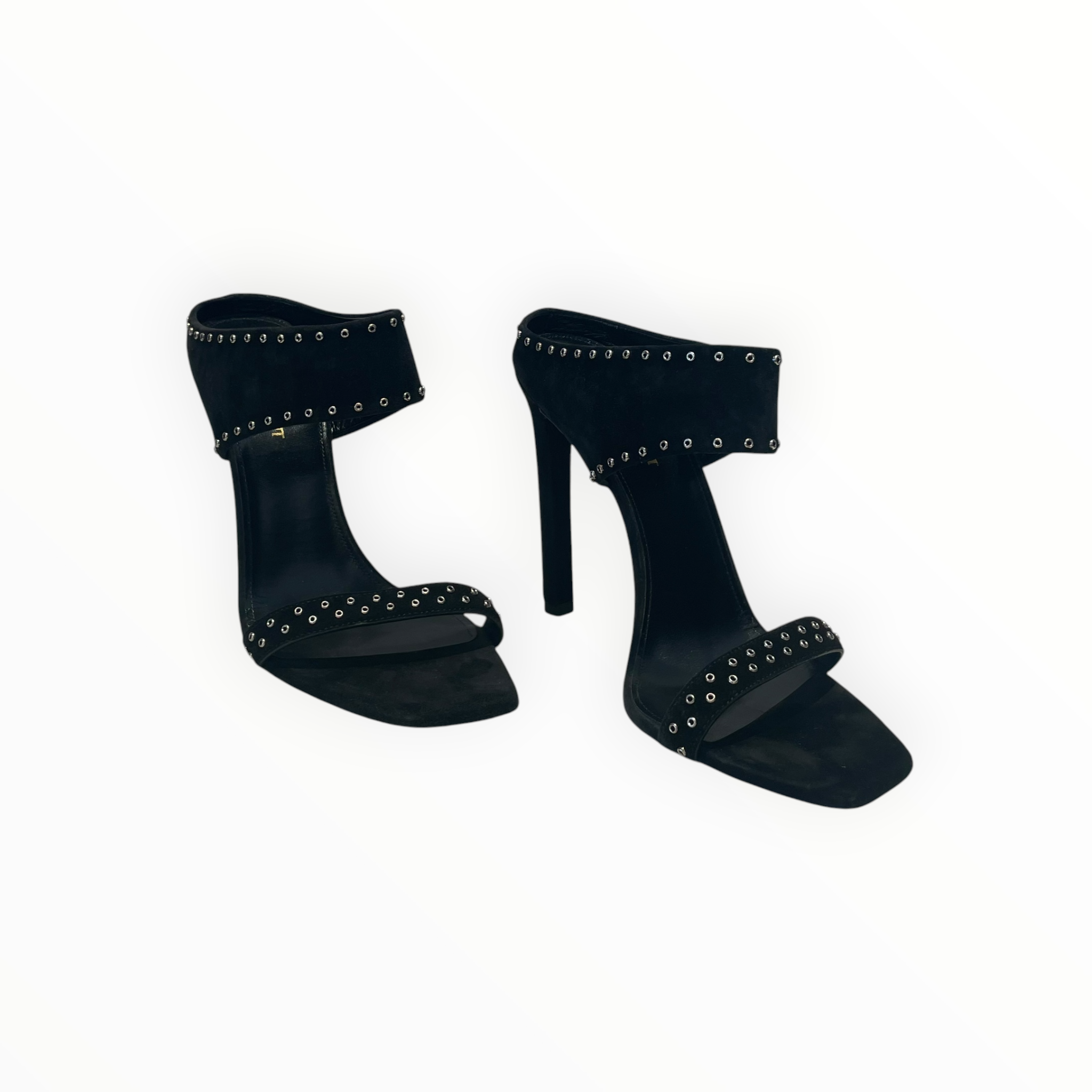 SAINT LAURENT/Heels/US 7.5/Cotton/BLK/Saint Laurent Mica 105 Stud Mu view 1