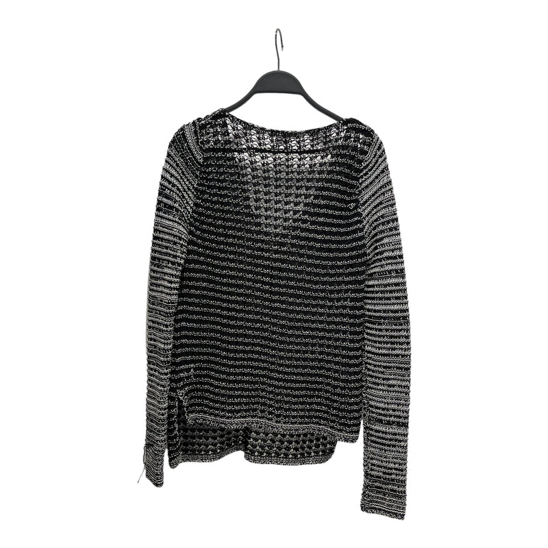 Helmut Lang/Heavy Sweater/S/Cotton/BLK/open knit black and white