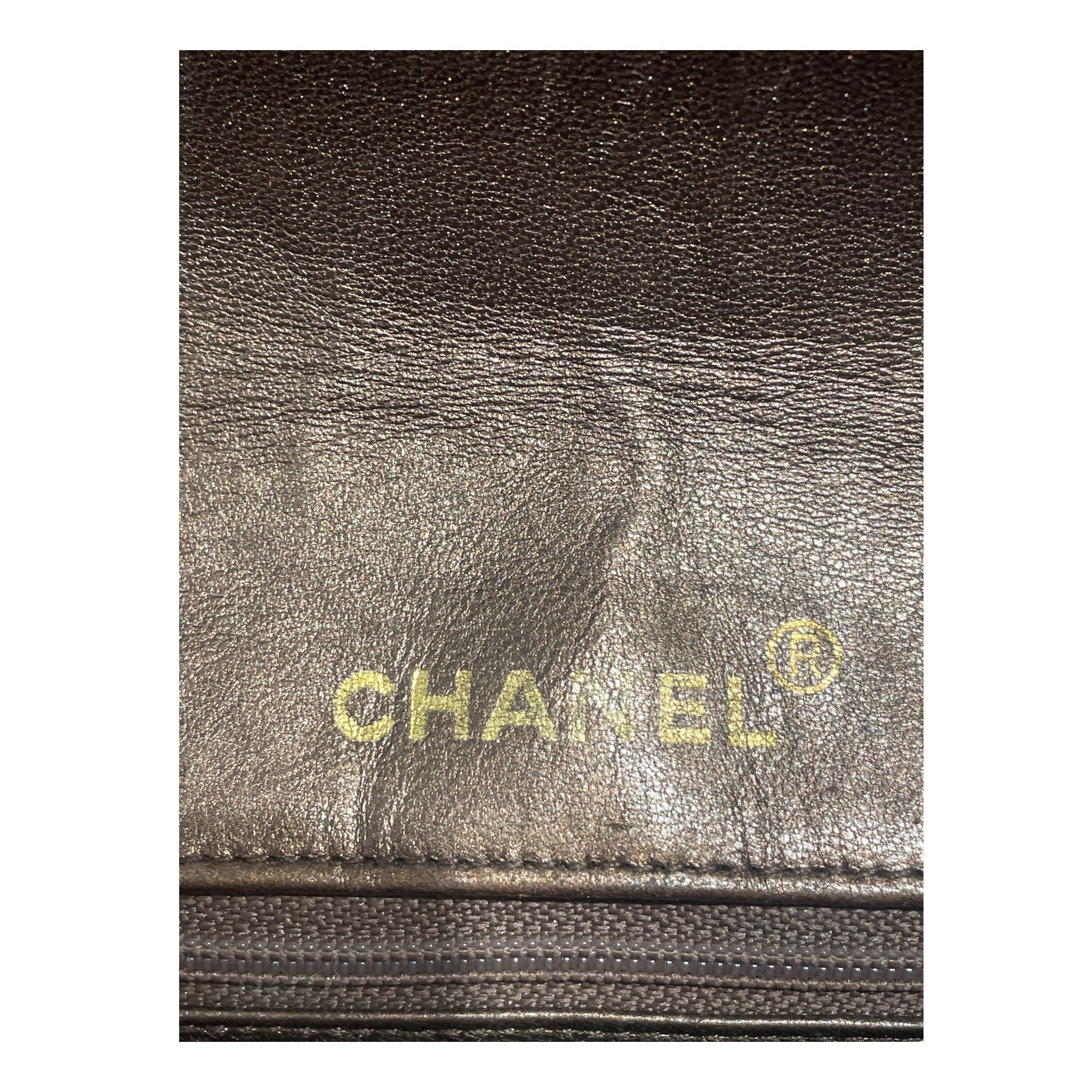 CHANEL/Cross Body Bag/Leather/BRW/flap bag gold hardware view 4