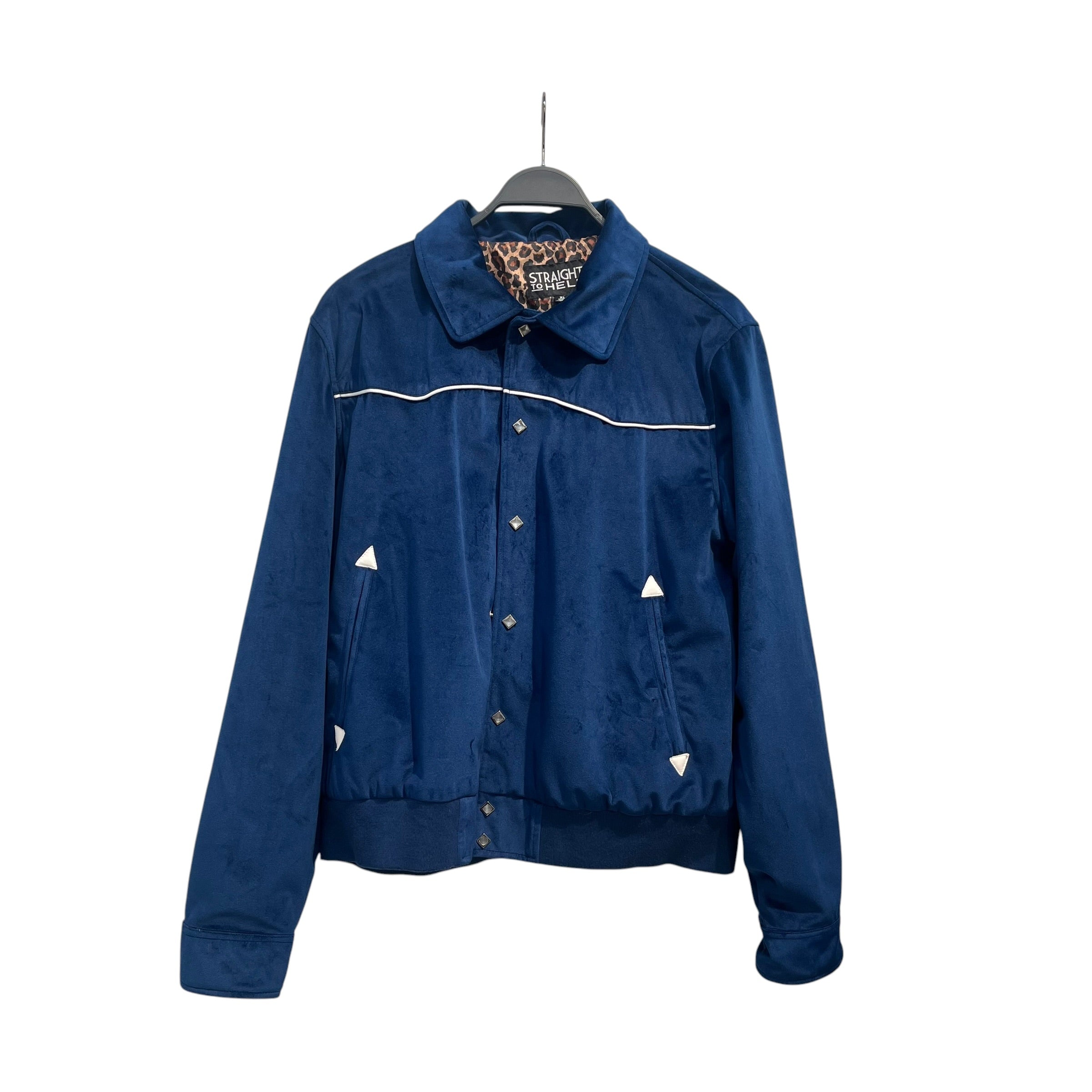 STRAIGHT TO HELL/Flight Jkt/XL/Polyester/BLU/Single Breasted/DIAMOND PEARL SNAP-WESTERN view 1
