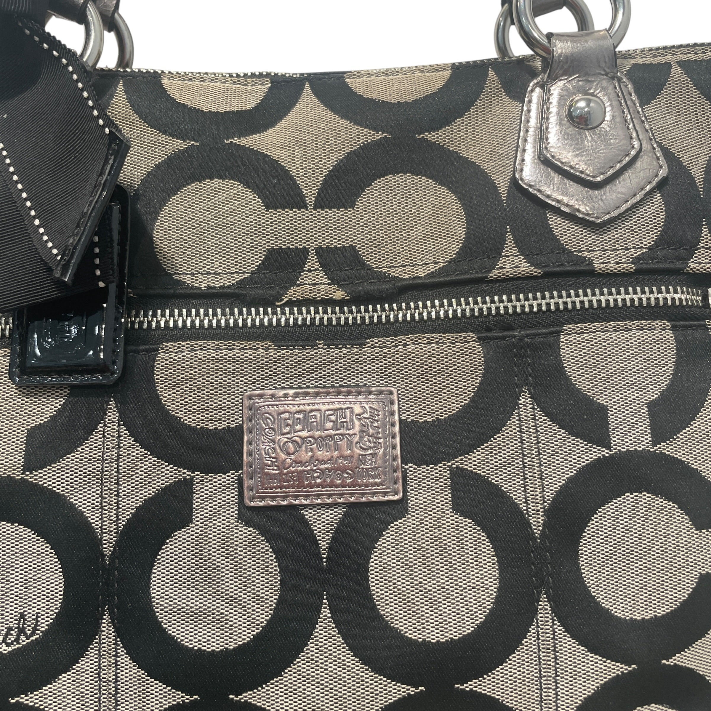 COACH/Hand Bag/Monogram/Cotton/GRY/Poppy Tote view 2