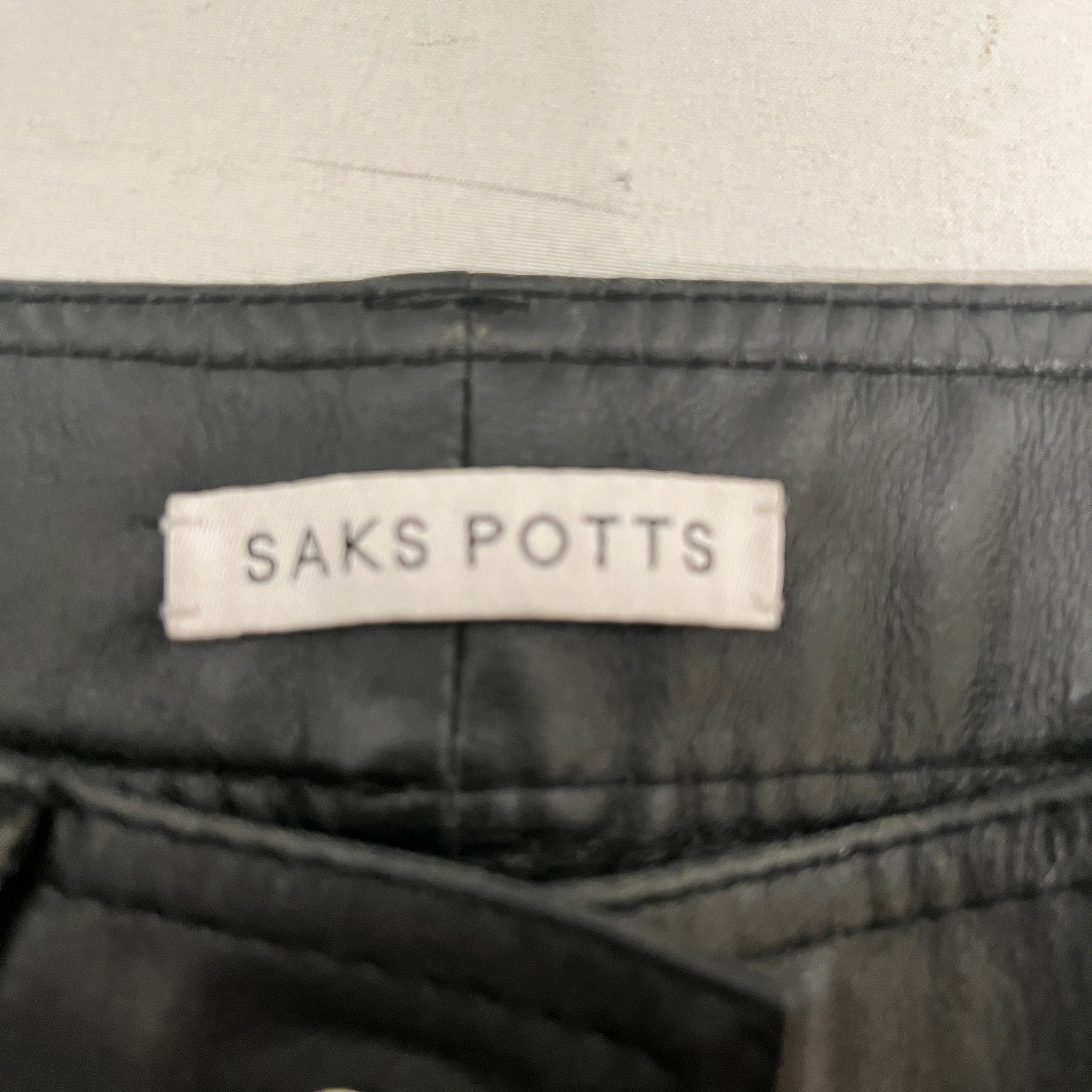 SAKS POTTS/Straight Pants/1/Leather/BLK/LEATHER PANTS view 4