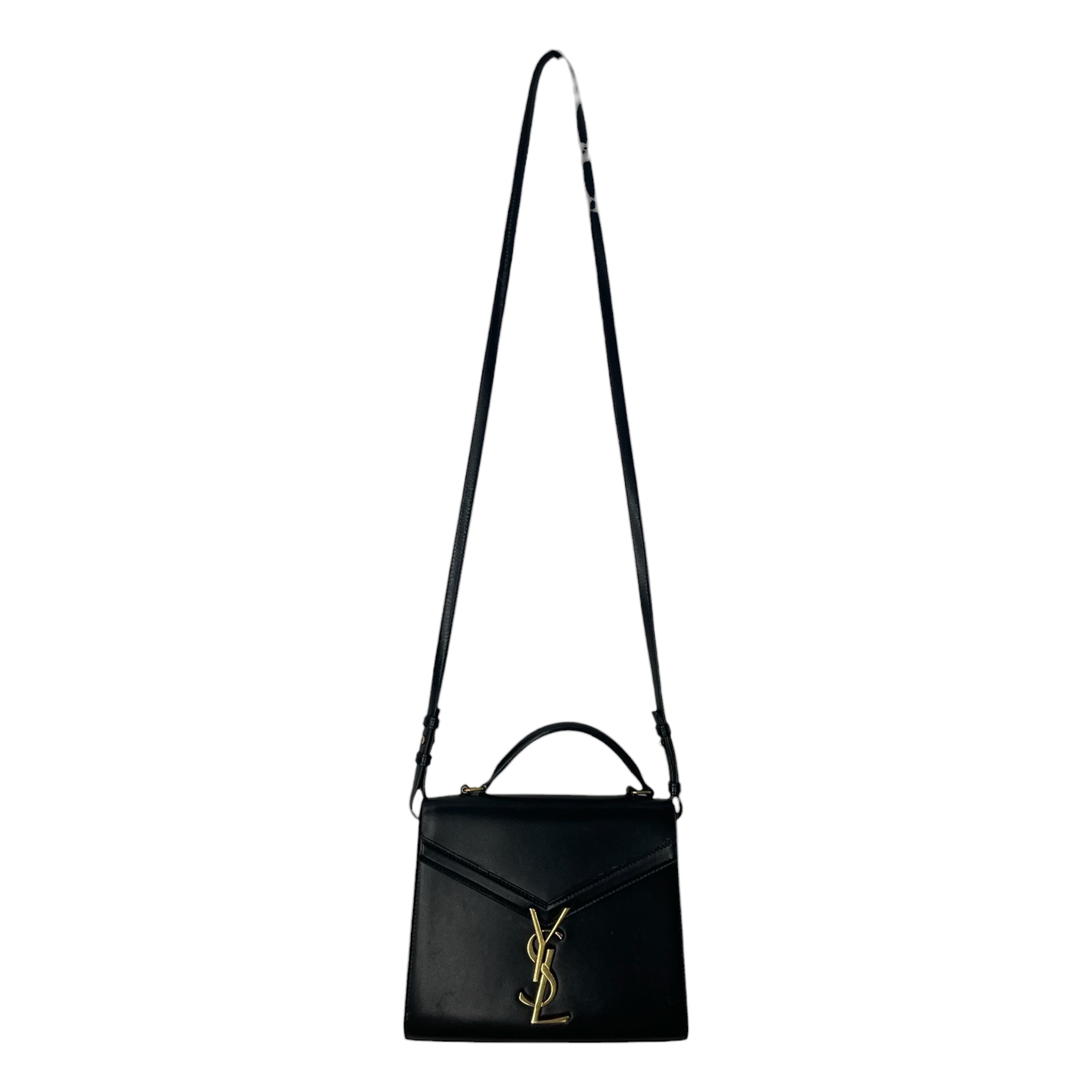 YVES SAINT LAURENT/Hand Bag/Leather/BLK/CASSANDRA BAG view 1