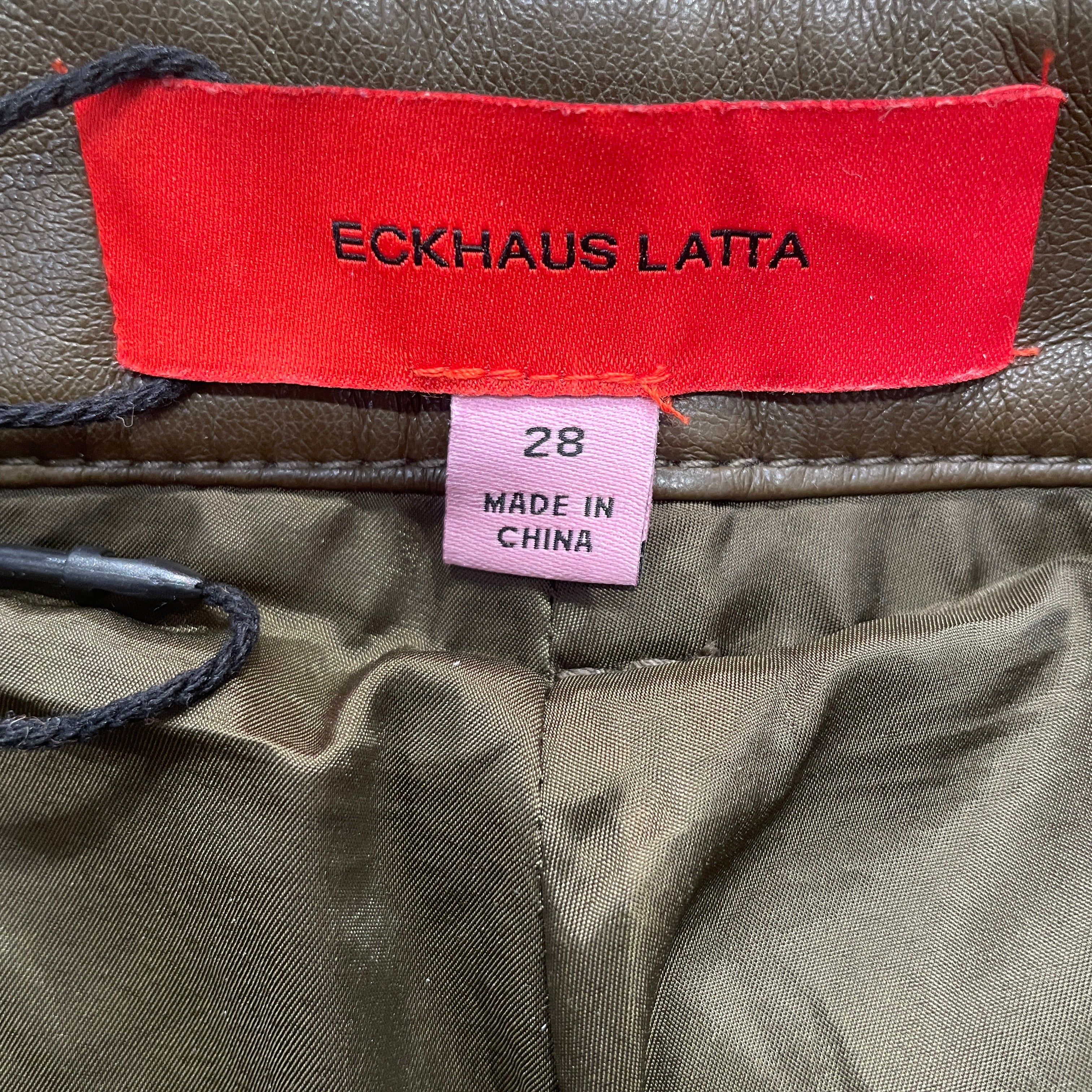 ECKHAUS LATTA/Straight Pants/28/Faux Leather/GRN/GRN/BLK PANTS view 5