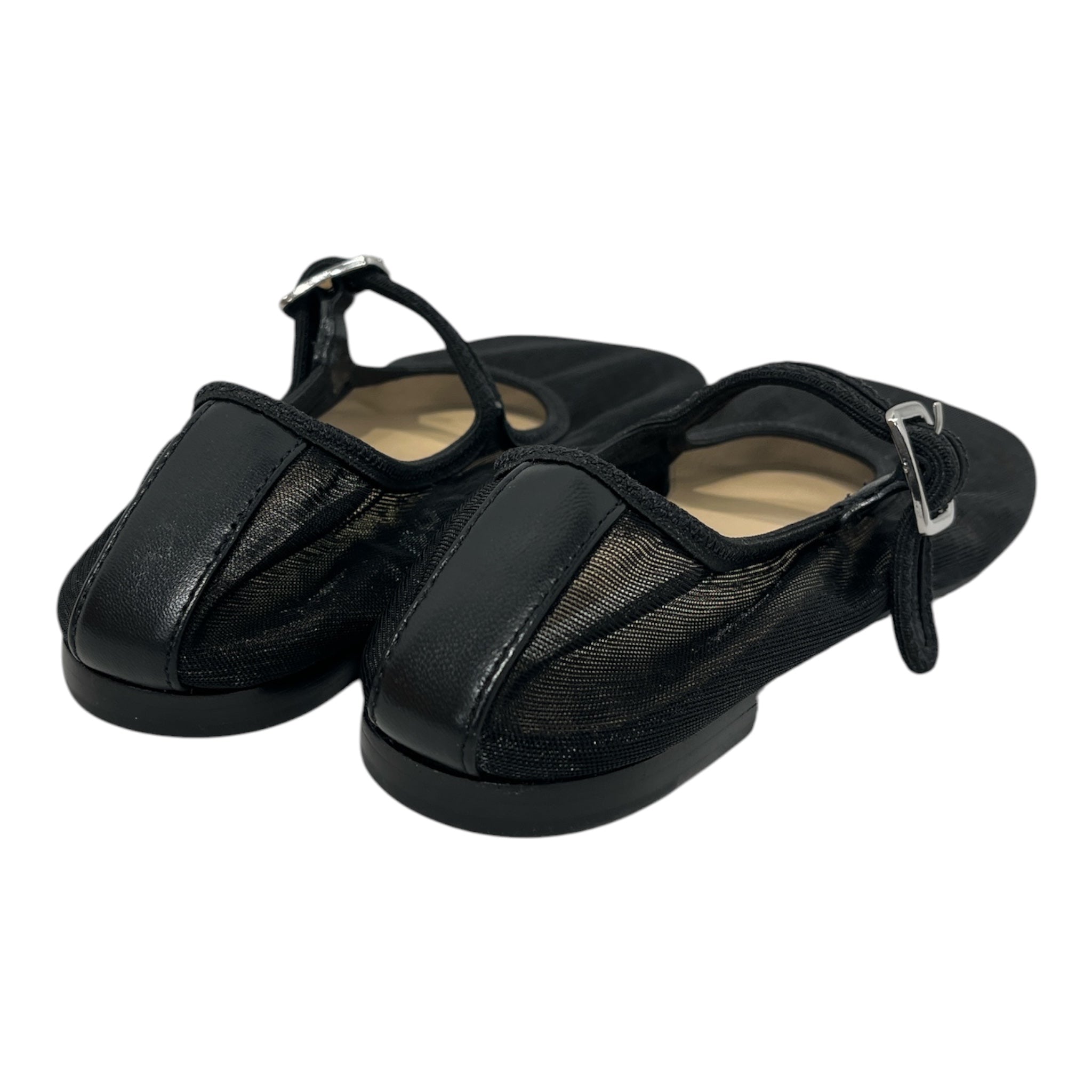 Sandy Liang/Flat Shoes/EU 38/BLK/mesh material top strap buckle view 5