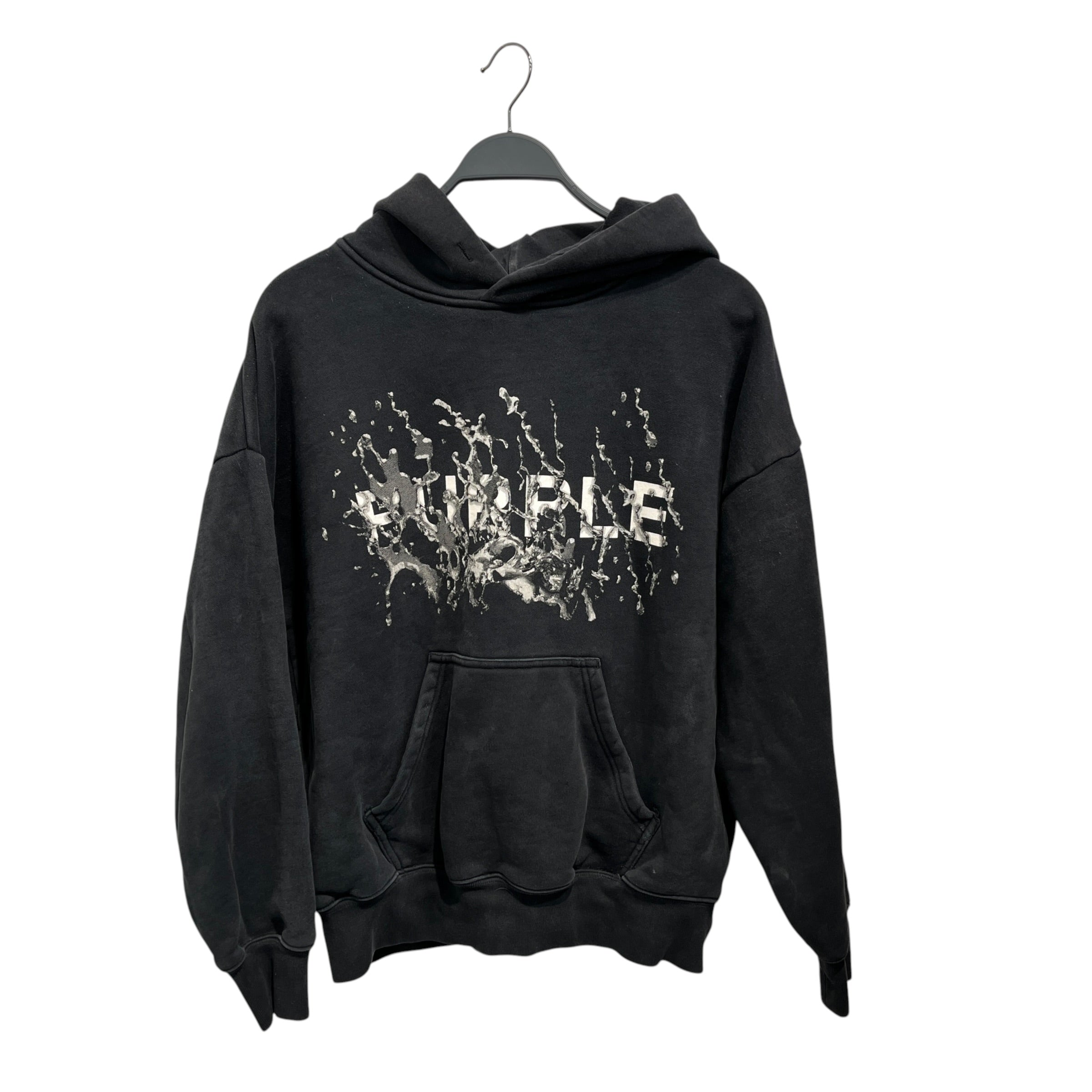 PURPLE BRAND/Hoodie/S/Cotton/BLK/Water Splash Graphic view 1