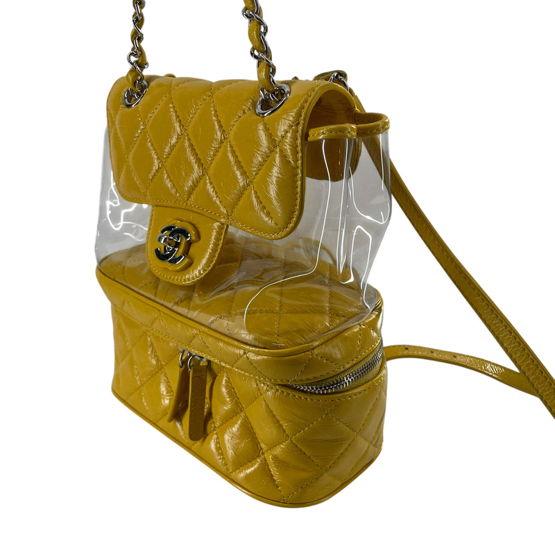 CHANEL/Backpack/Leather/YEL/AQUARIUM QUILTED PVC