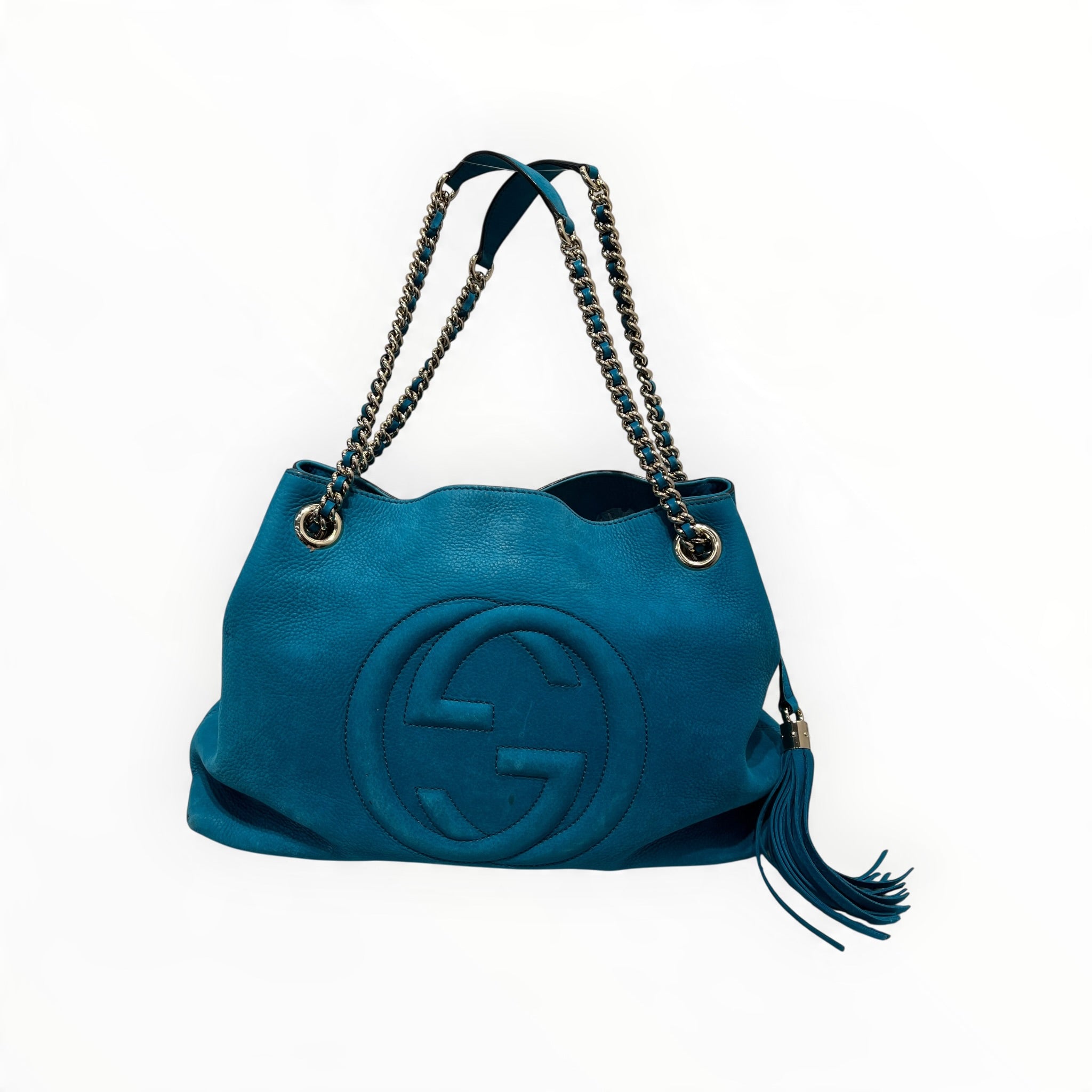 GUCCI/Cross Body Bag/Leather/BLU/GUCCI INTERLOCKING G SOHO TEAL view 1