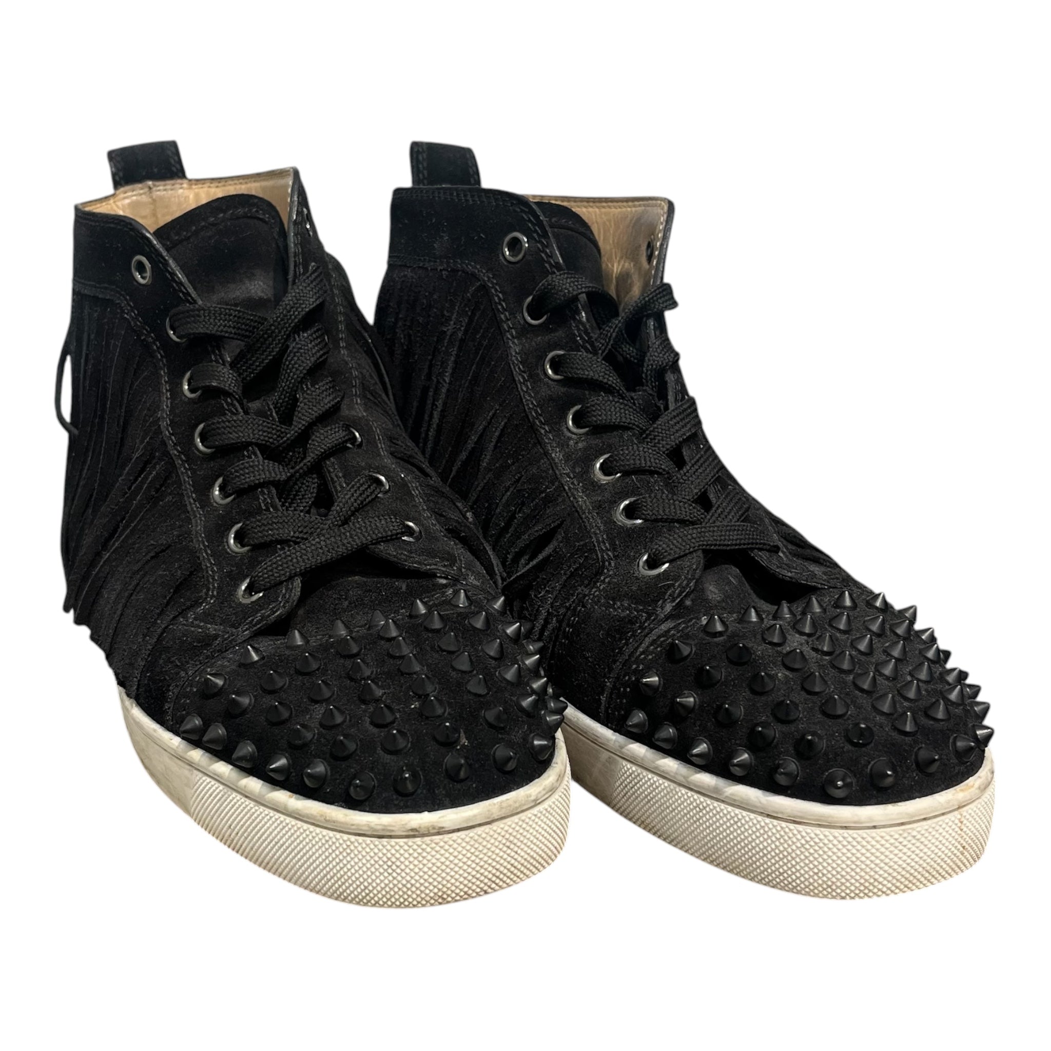 Christian Louboutin/Hi-Sneakers/Suede/BLK/SUEDE FRINGE HI SNEAKER view 1