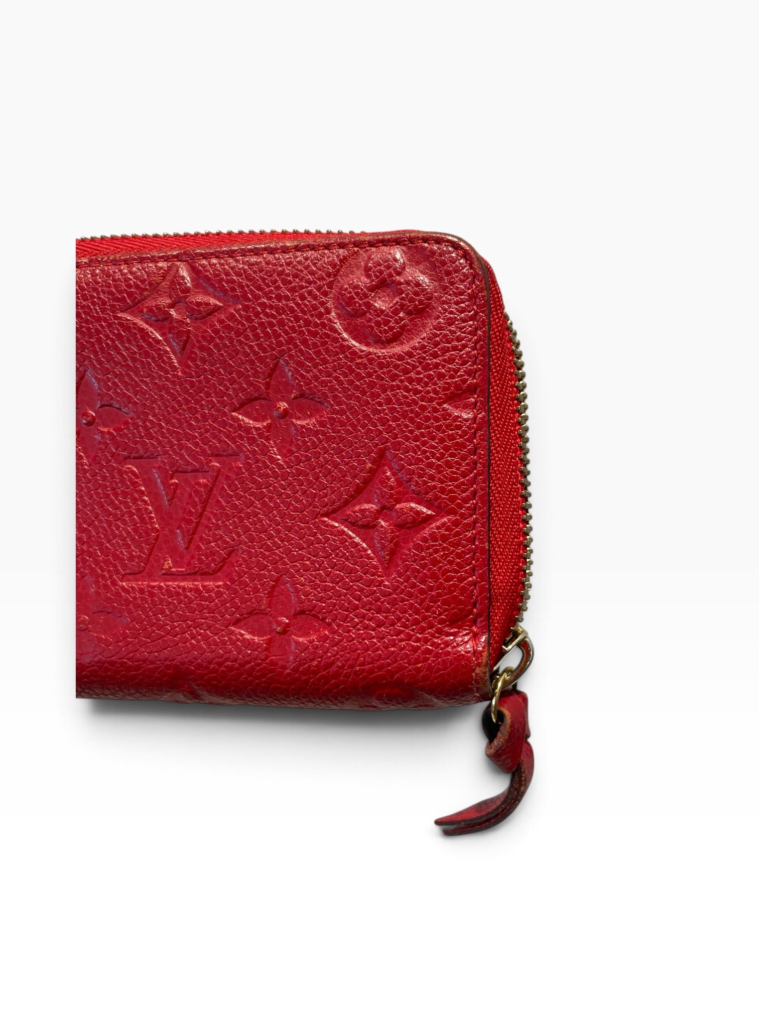 LOUIS VUITTON/Long Wallet/Monogram/RED/L's/zip around clemence view 4