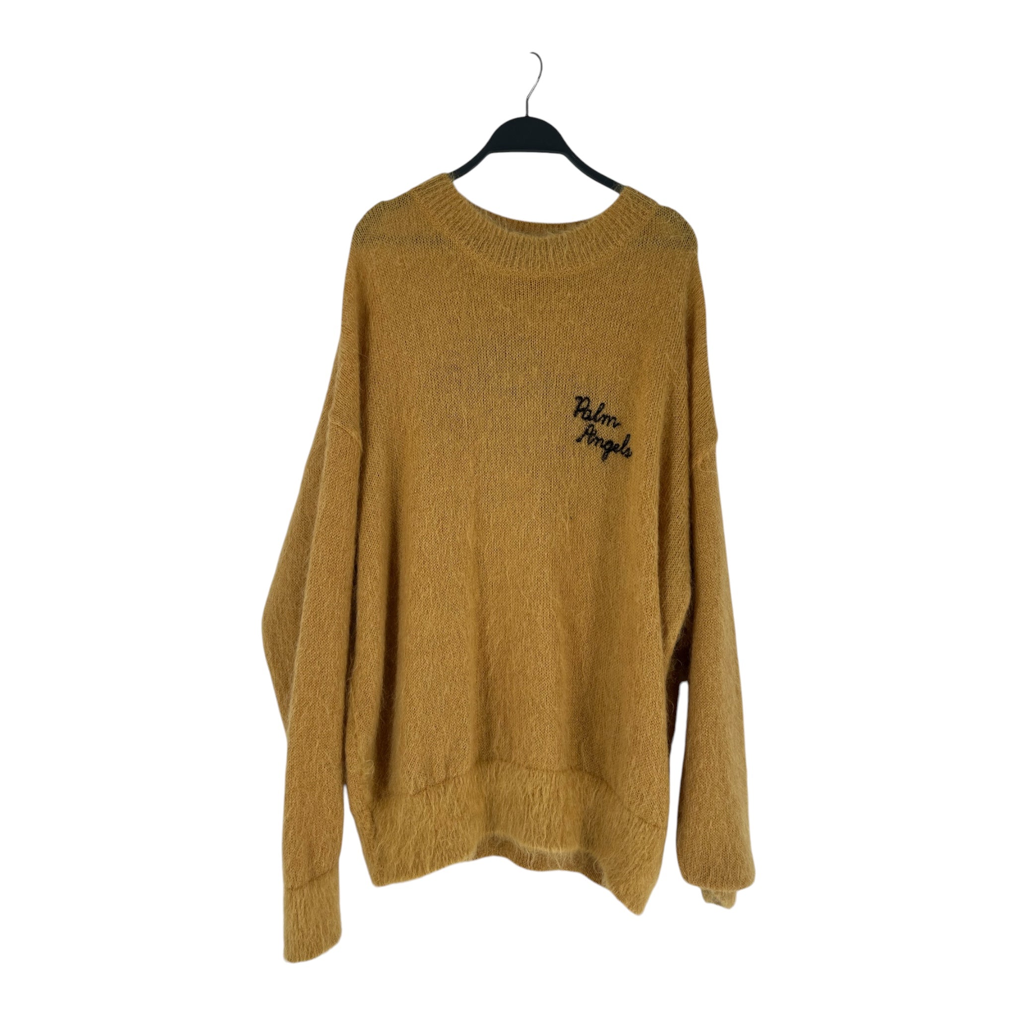 Palm Angels/Sweater/M/Mohair/YEL/BLACK PALM ANGELS SCRIPT view 1