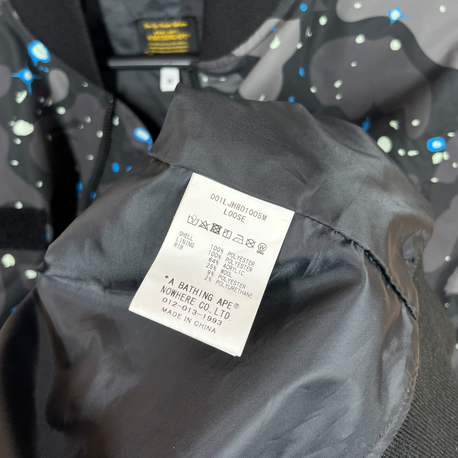 A BATHING APE/Flight Jkt/M/Polyester/BLK/Camouflage/CAMO BOMBER view 4