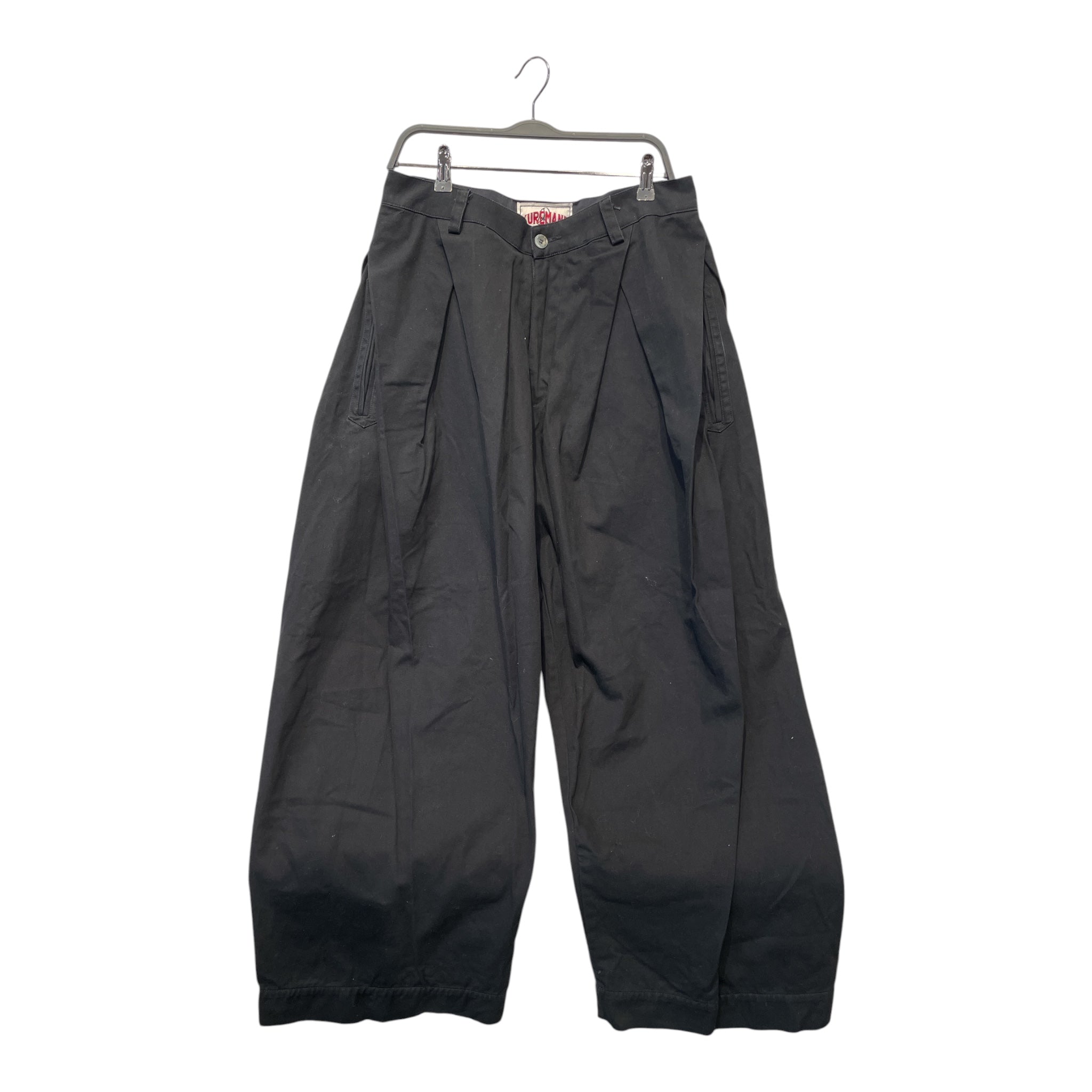 YUREMANE/Straight Pants/4/Cotton/BLK/PLEATED TROUSER view 1